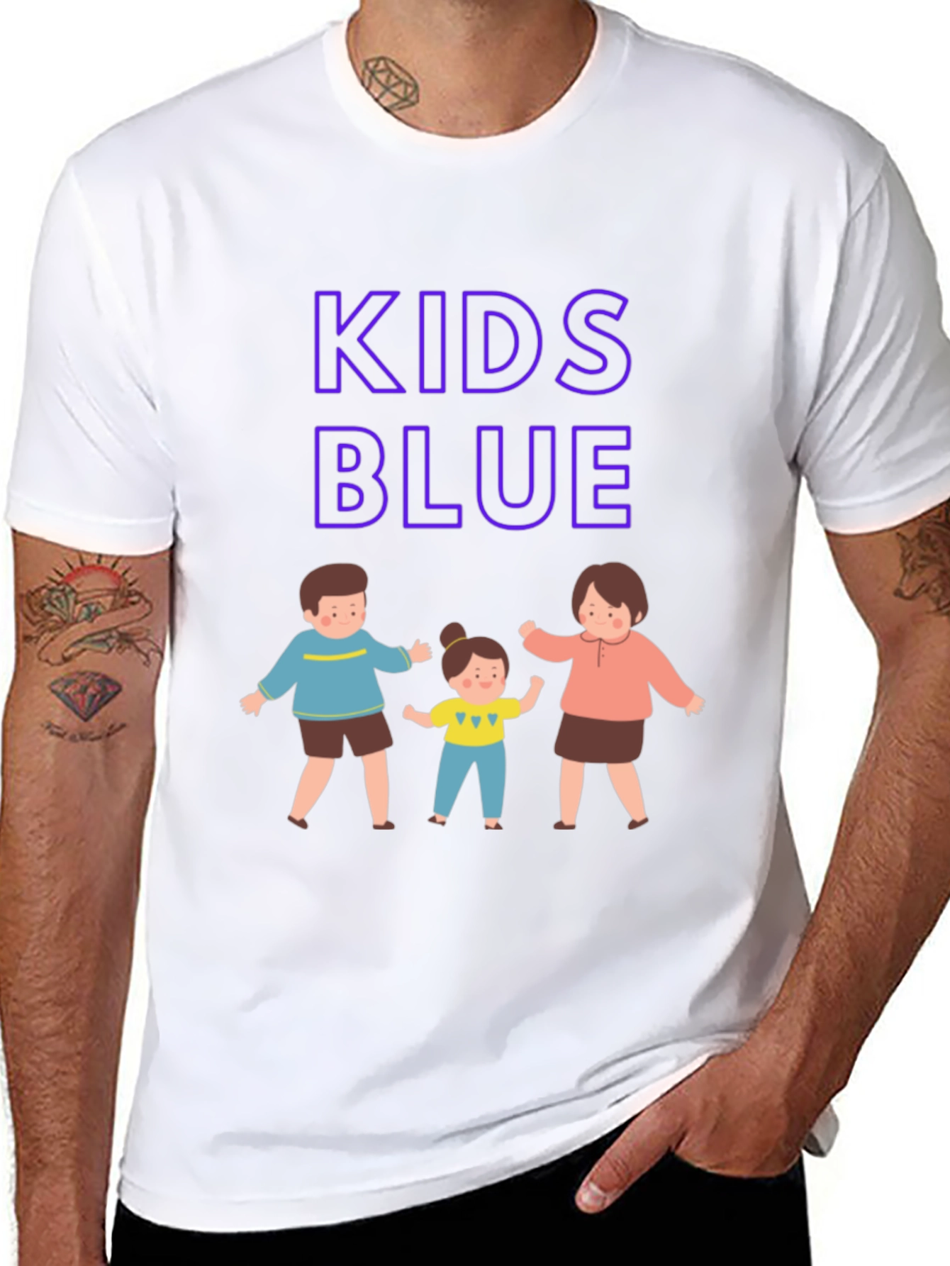 Black Kids Blue Graphic Tee view 8