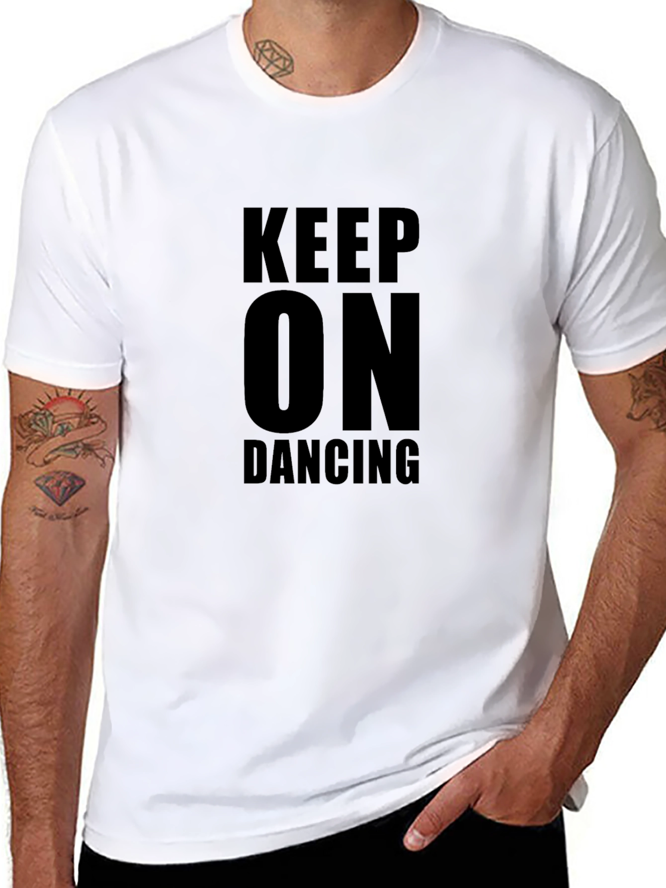 Black Keep On Dancing Black T-Shirt - Graphic Print view 8