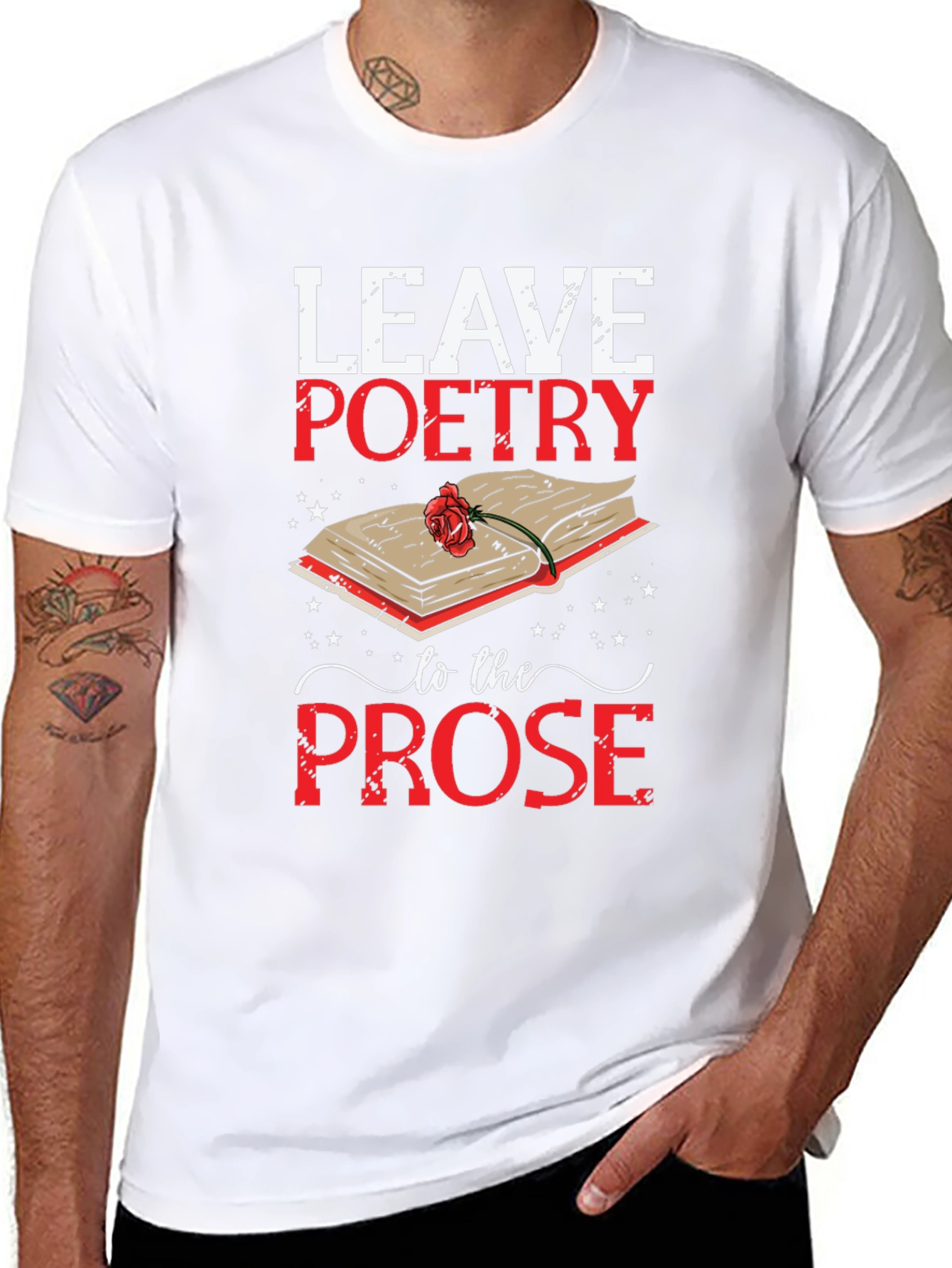 Black Leave Poetry to the Prose Graphic T-Shirt view 8