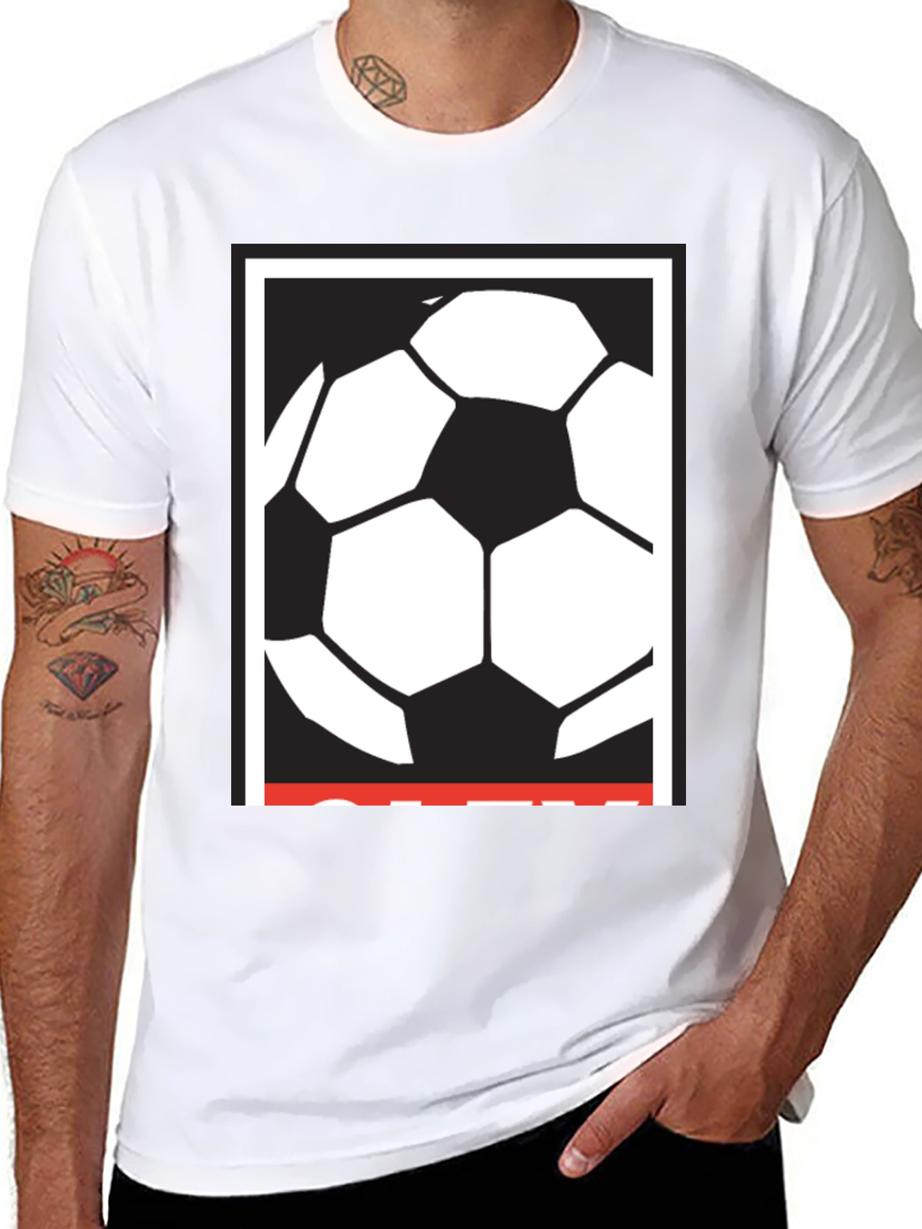 Black Soccer Ball Graphic Tee - Classic Black T-Shirt view 8