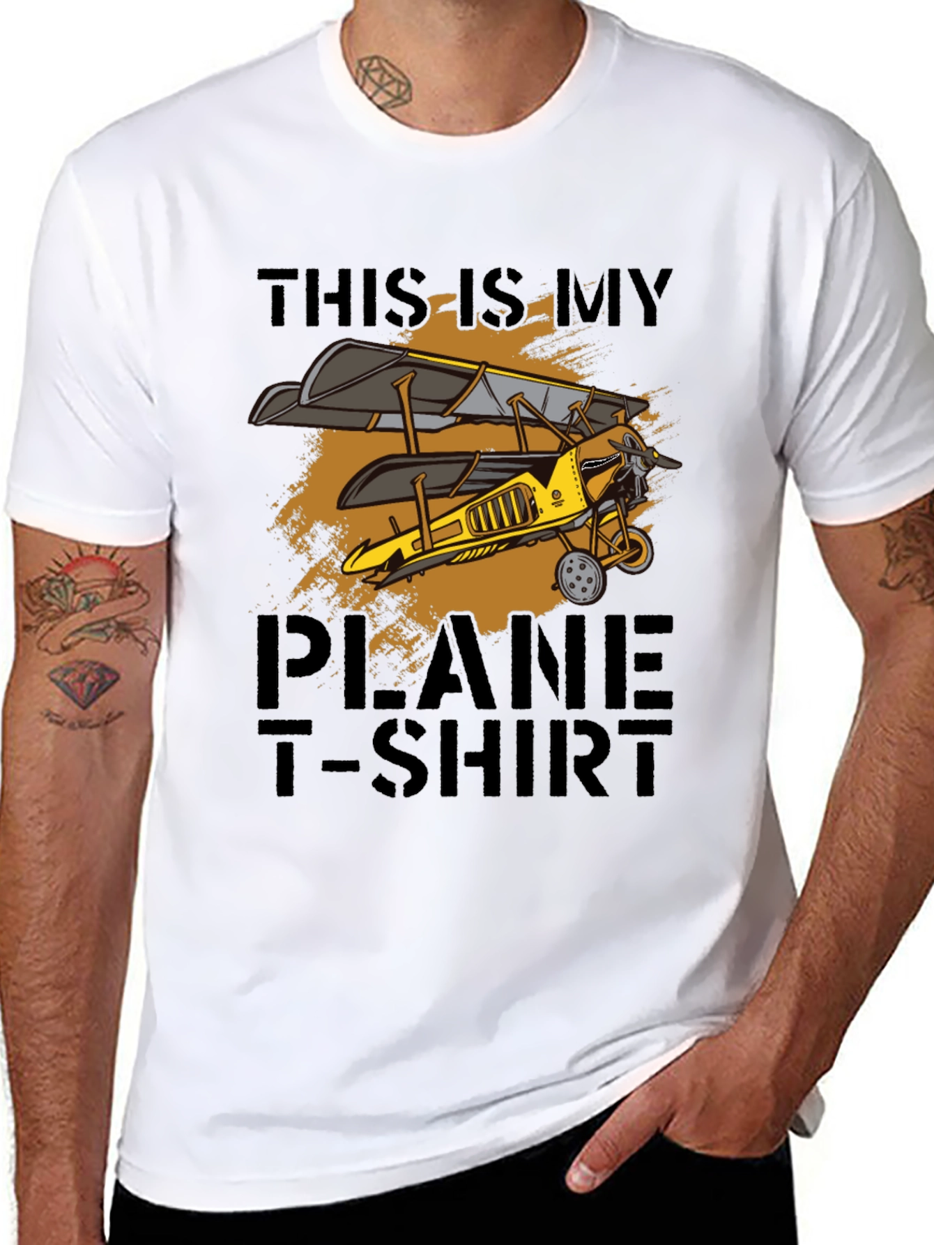 Black Vintage Biplane T-Shirt - Airplane Lover Gift view 8