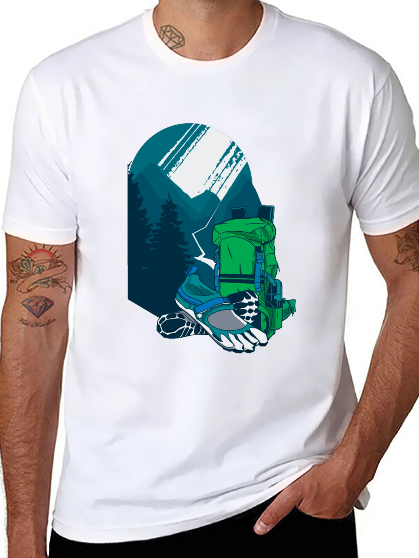 Black Hiking Adventure Graphic Tee view 8