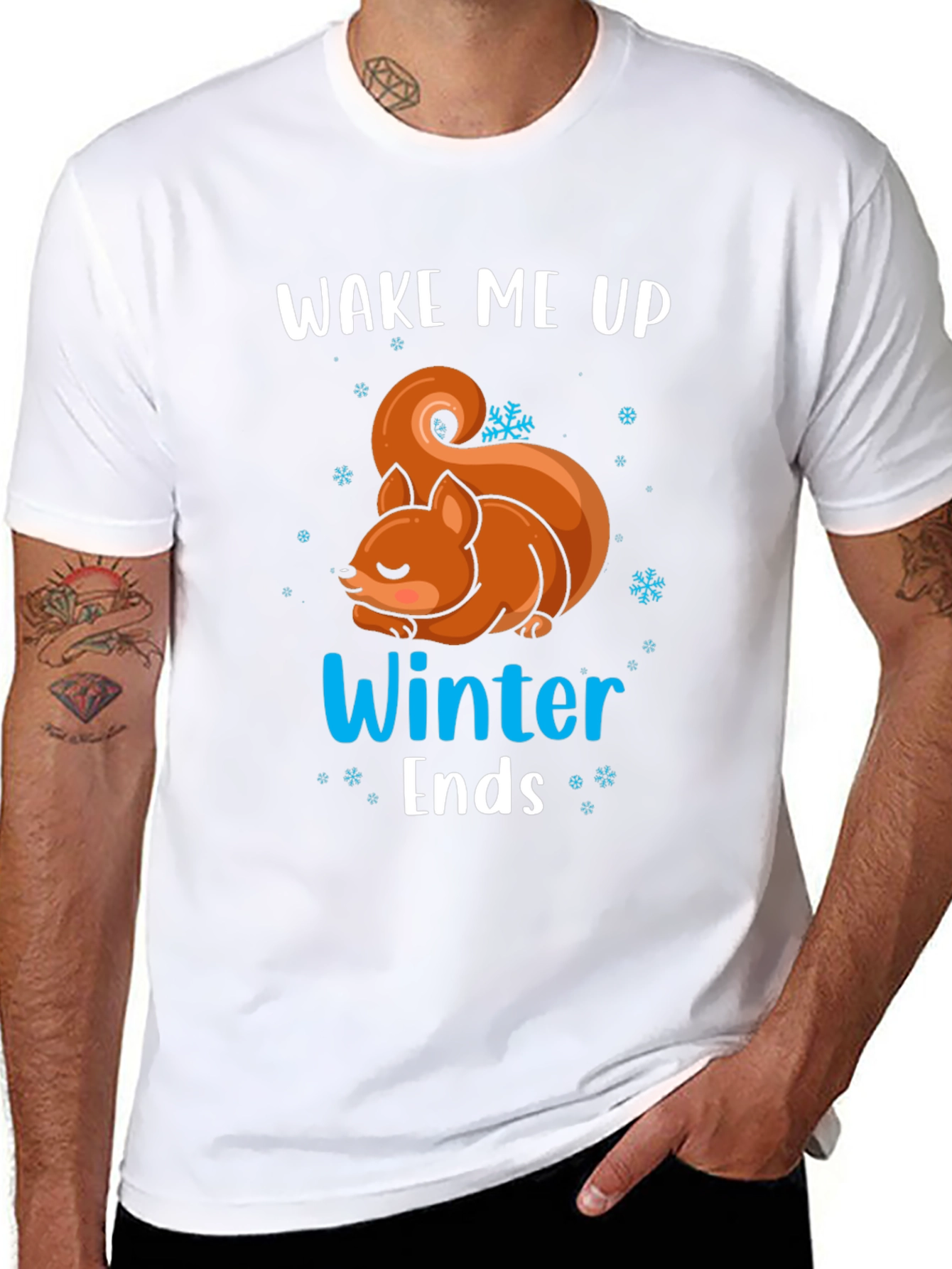 Black Wake Me Up When Winter Ends T-Shirt view 8