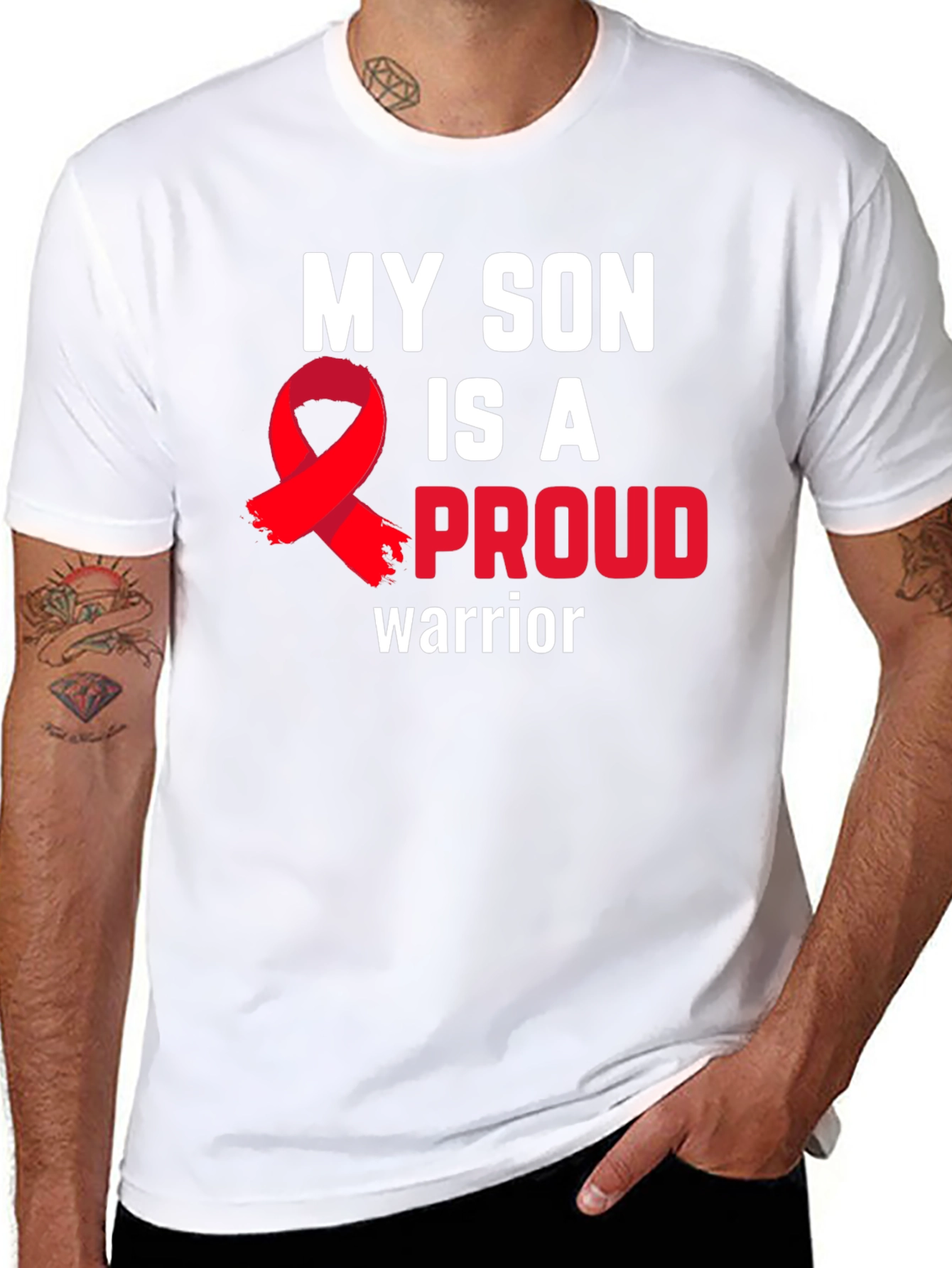 Black My Son Is A Proud Warrior T-Shirt - Support view 8