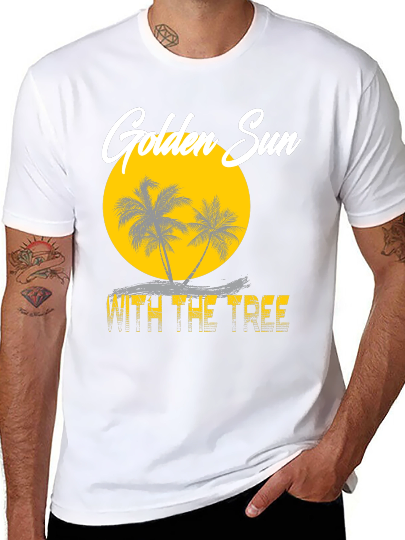Golden Sun With The Tree Graphic Tee - 8