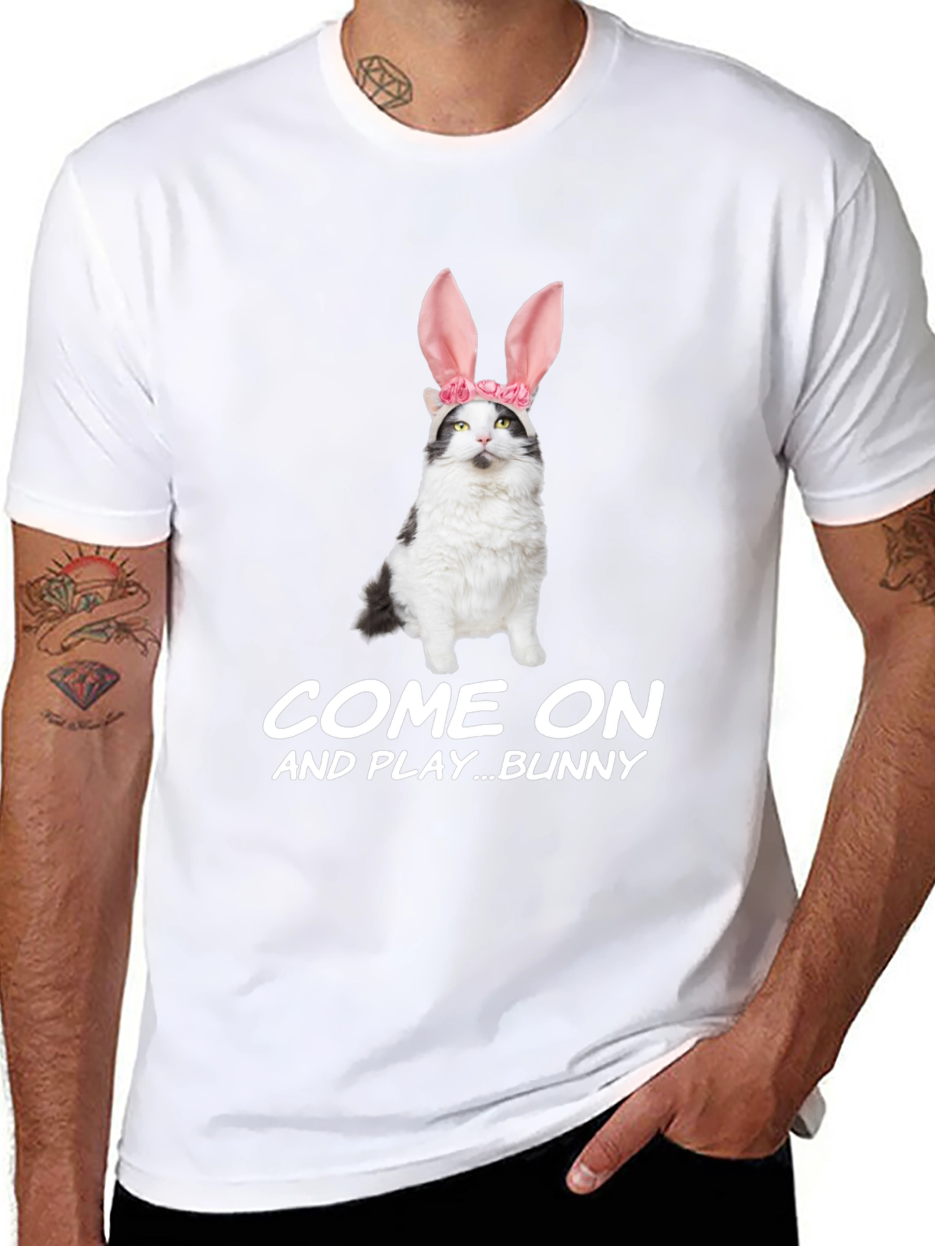 Black Come On Bunny T-Shirt view 8