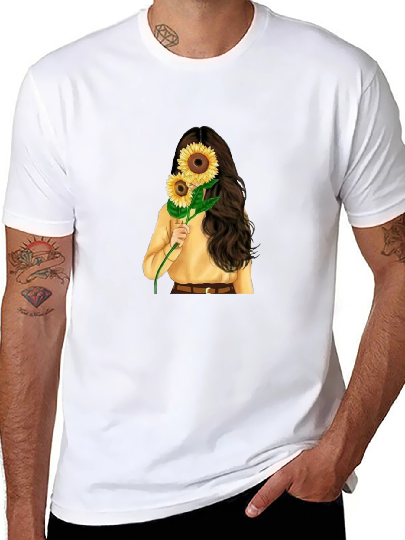 Black Sunflower Graphic Tee - Stylish Unisex T-Shirt view 8