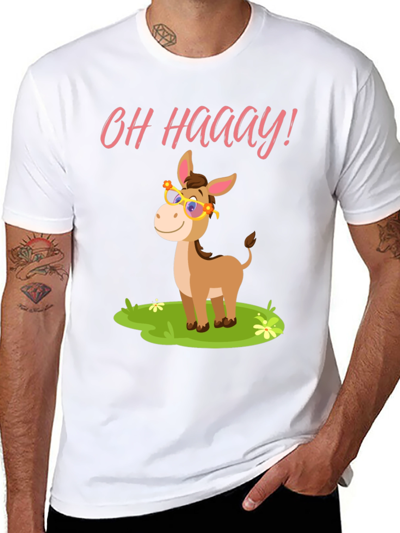Black Funny Donkey T-Shirt - Oh Haaay! view 8