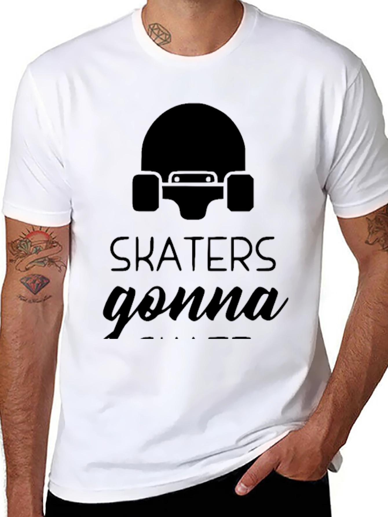 Black Skaters Gonna Skate Graphic T-Shirt - Black view 8