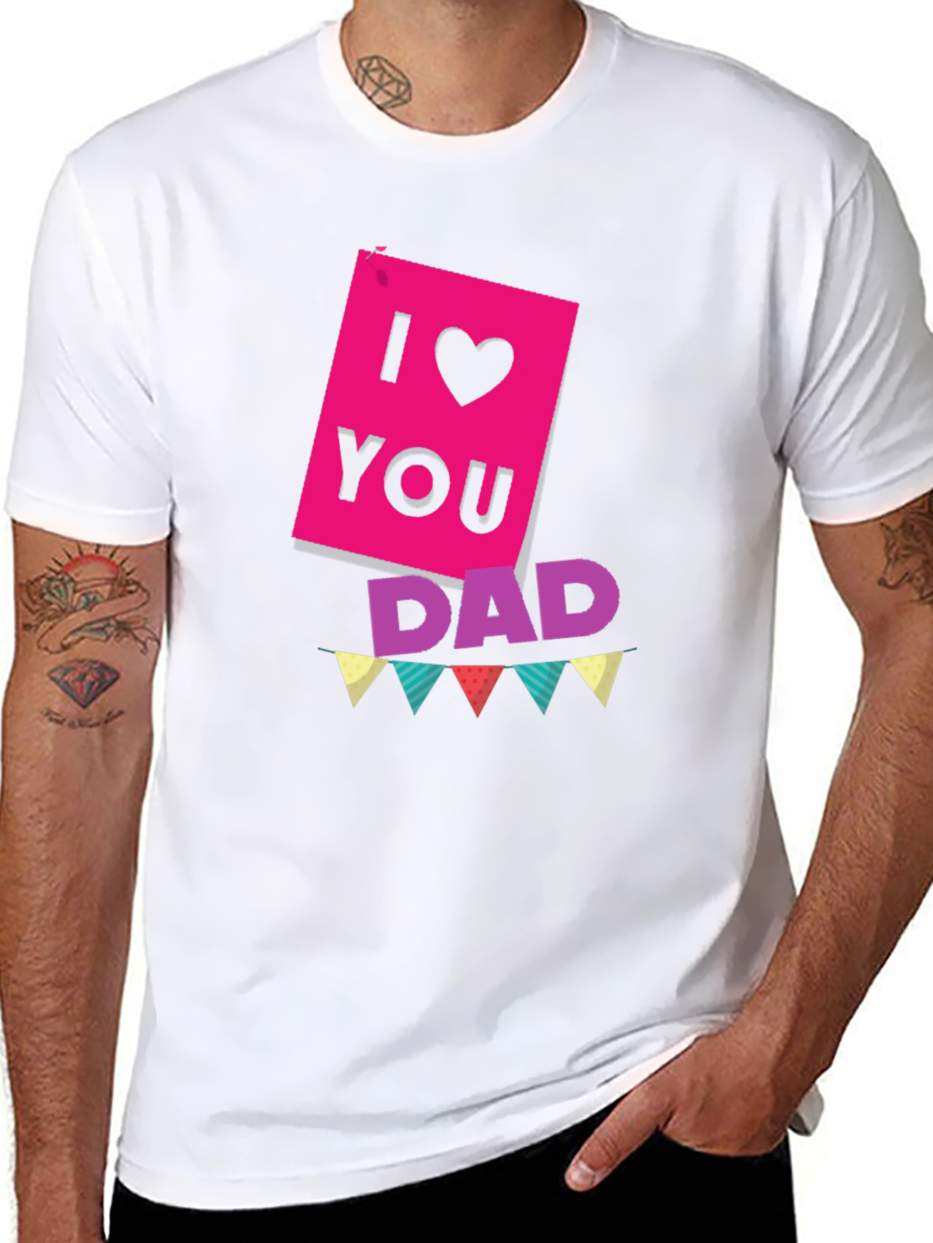 Black I Love You Dad T-Shirt view 8