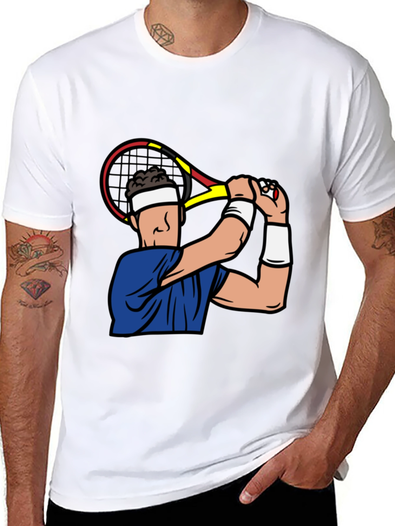 Black Tennis Player Graphic T-Shirt view 8