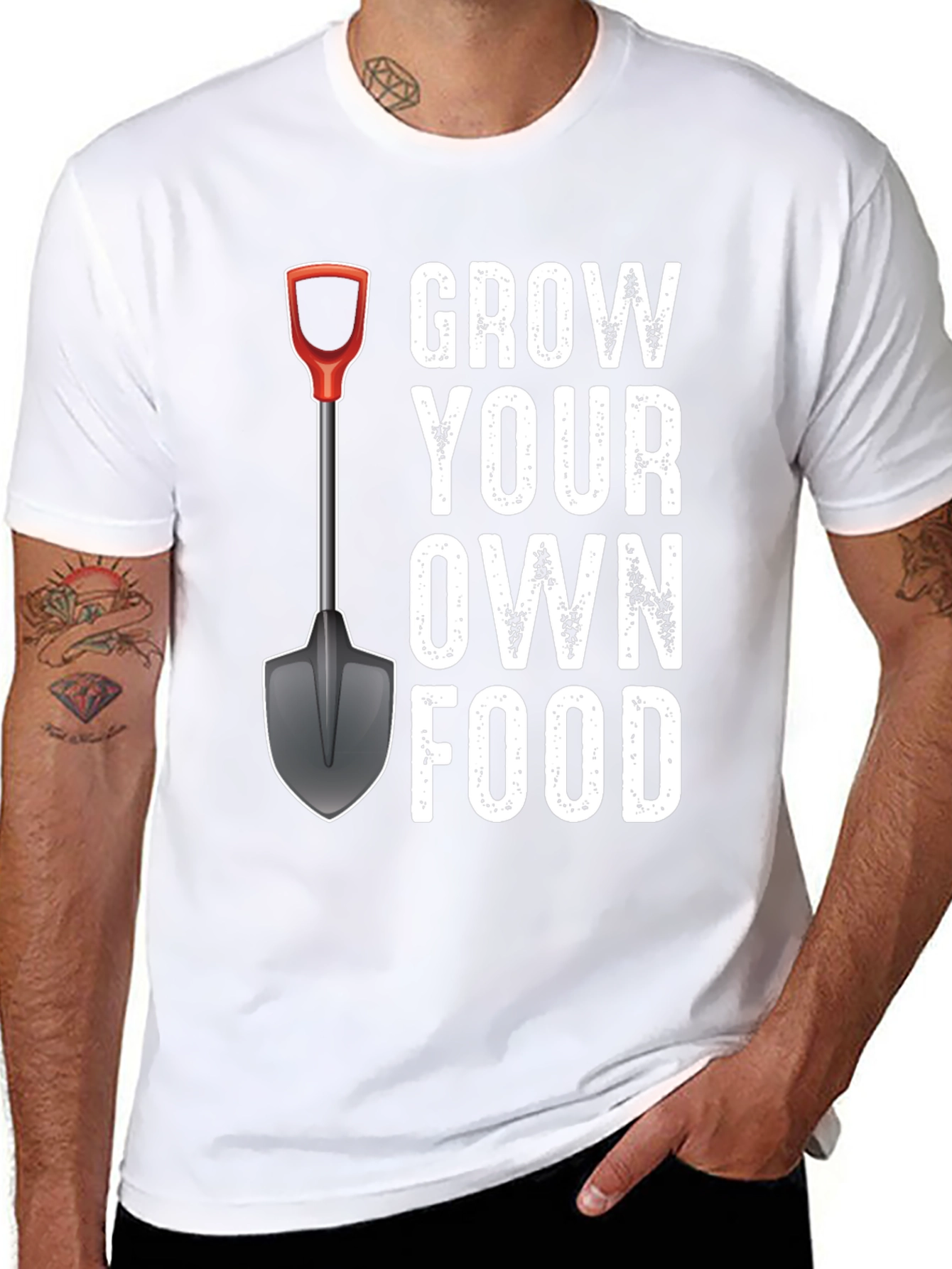 Black Grow Your Own Food T-Shirt Gardening Tee view 8