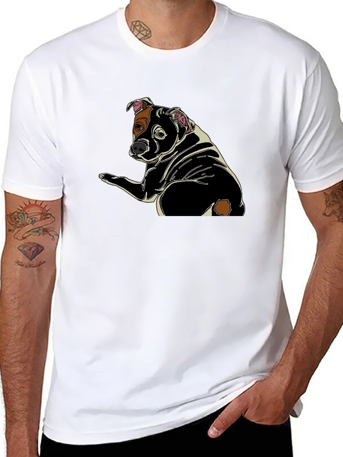 Black Dog Graphic Print Black T-Shirt view 8