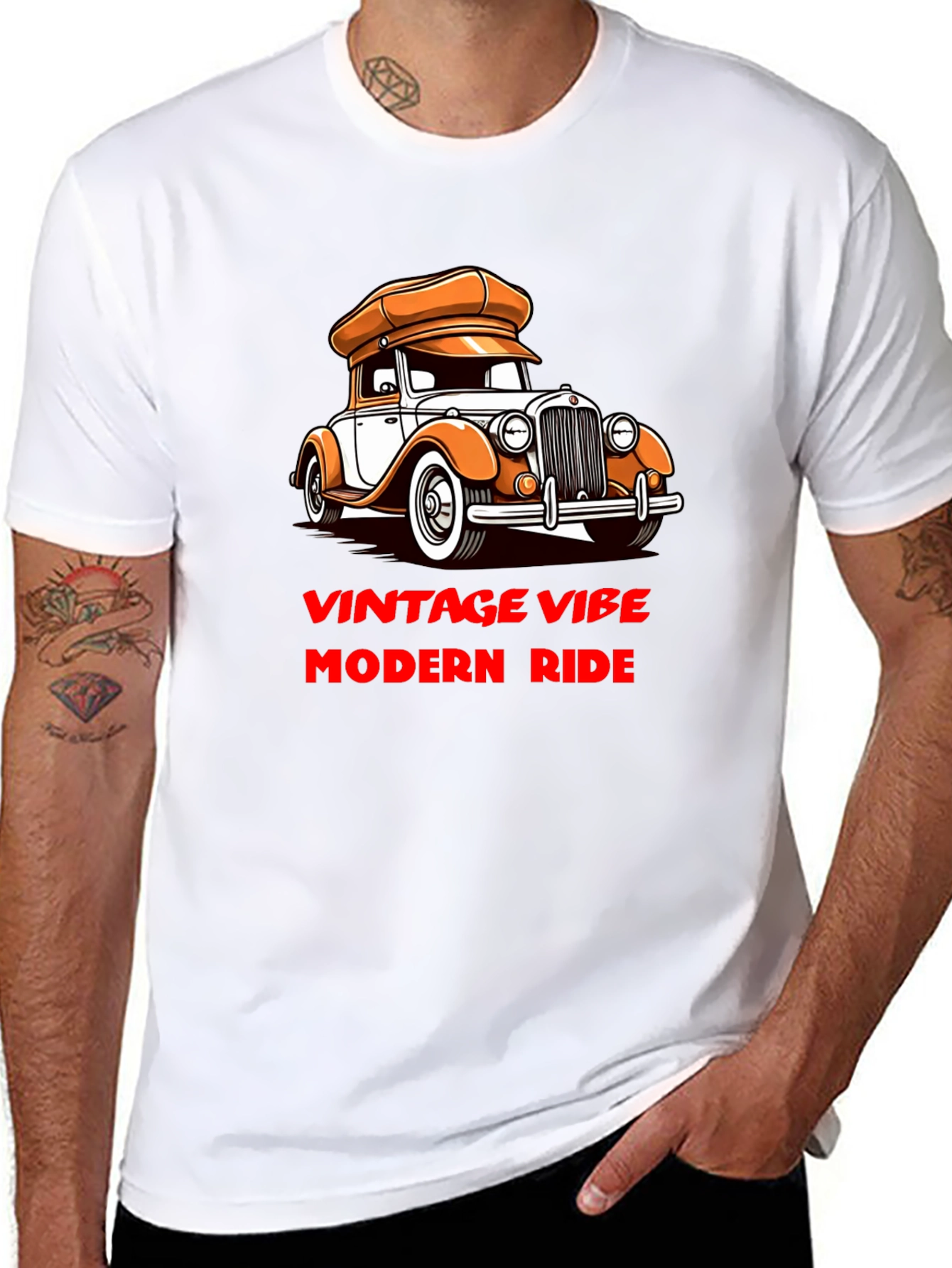 Black Vintage Car Graphic Tee - Modern Ride view 8