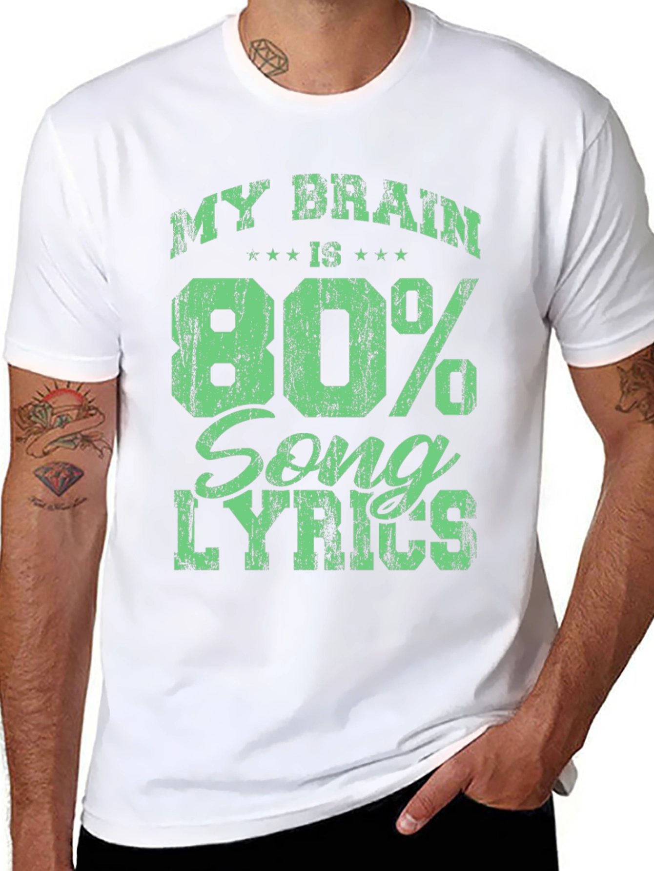 Black My Brain is 80% Song Lyrics T-Shirt view 8
