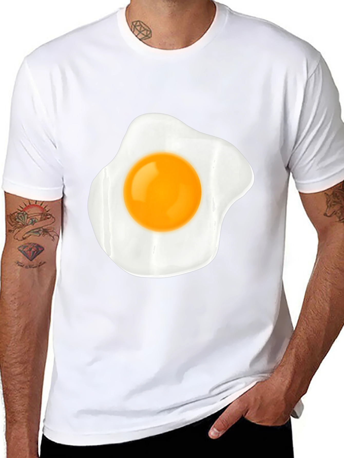 Black Fried Egg Graphic Tee - Unisex Casual Style view 8