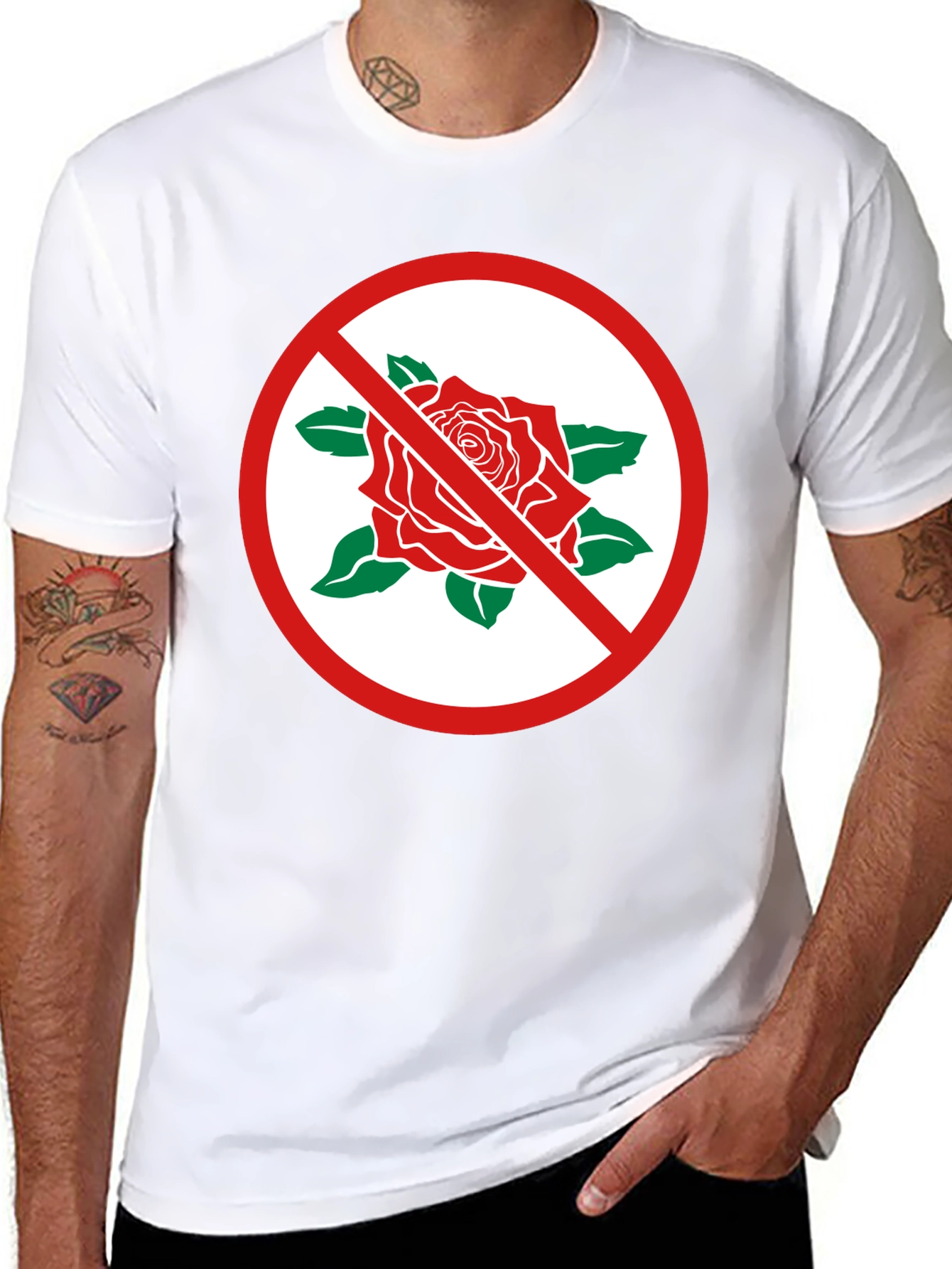 Black No Roses Graphic T-Shirt view 8