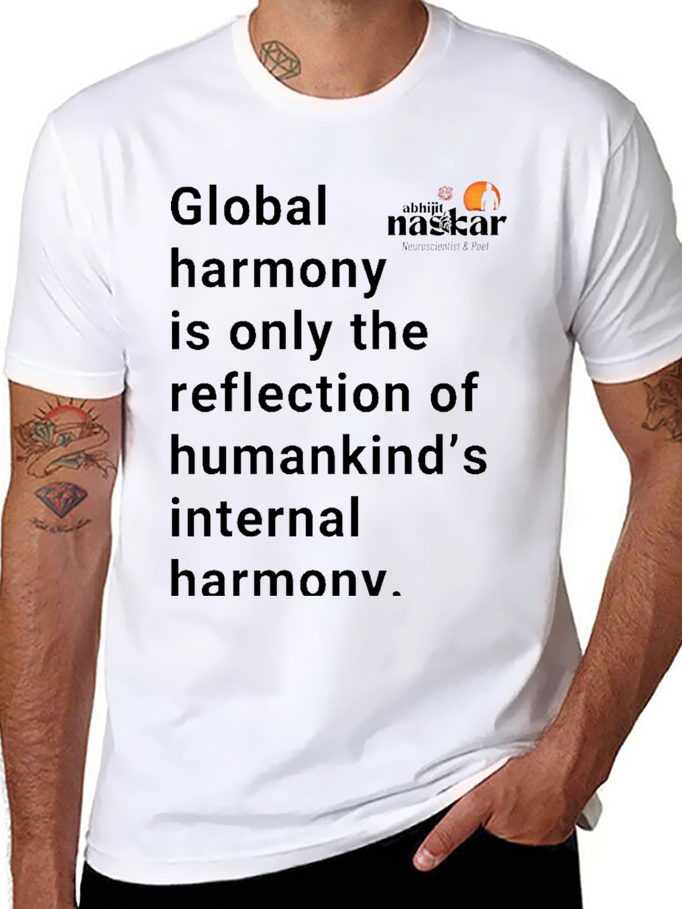 Black Global Harmony Graphic Tee - Unisex Casual T-Shirt view 8