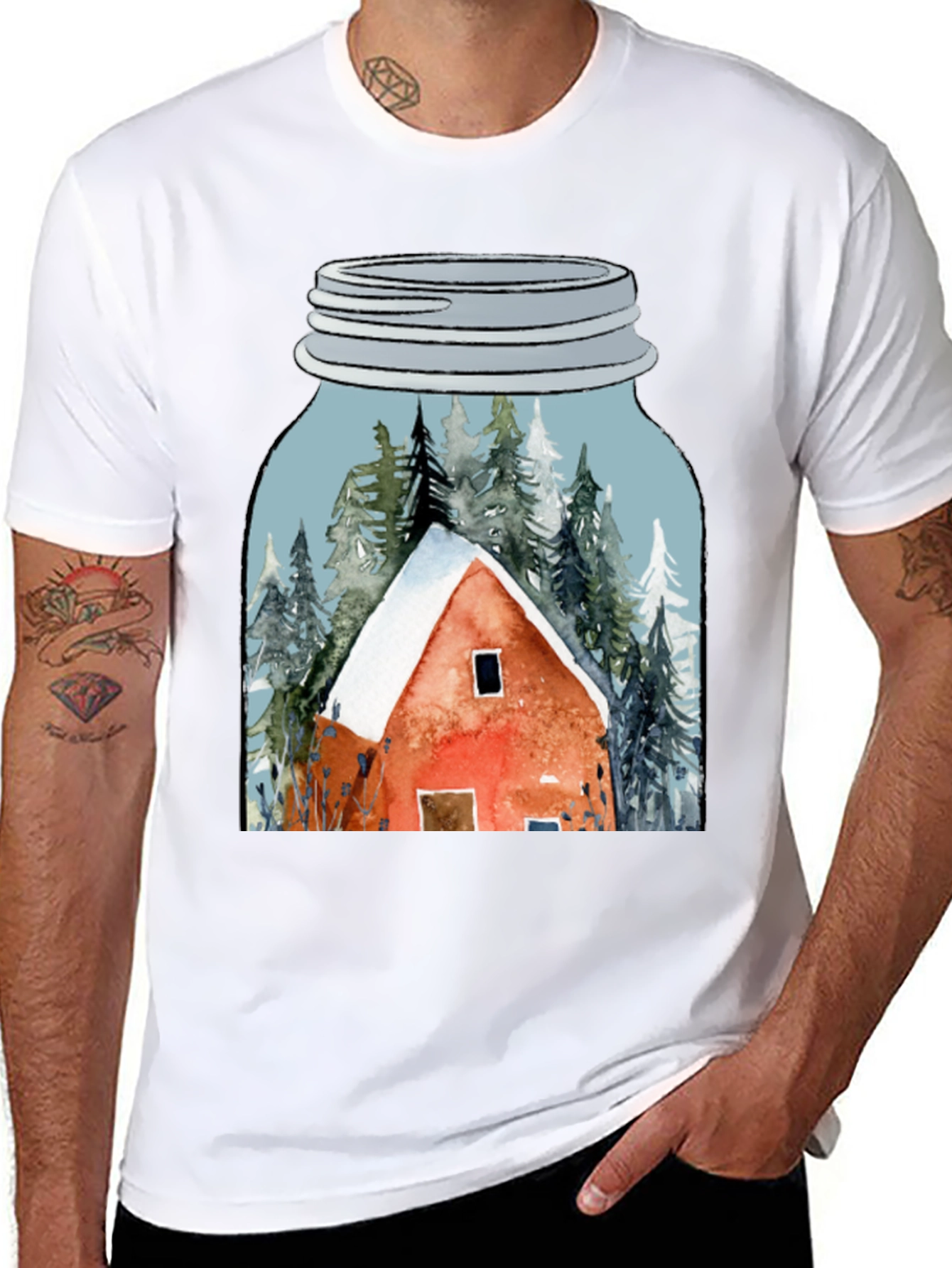 Black Cabin in a Jar Graphic Tee view 8