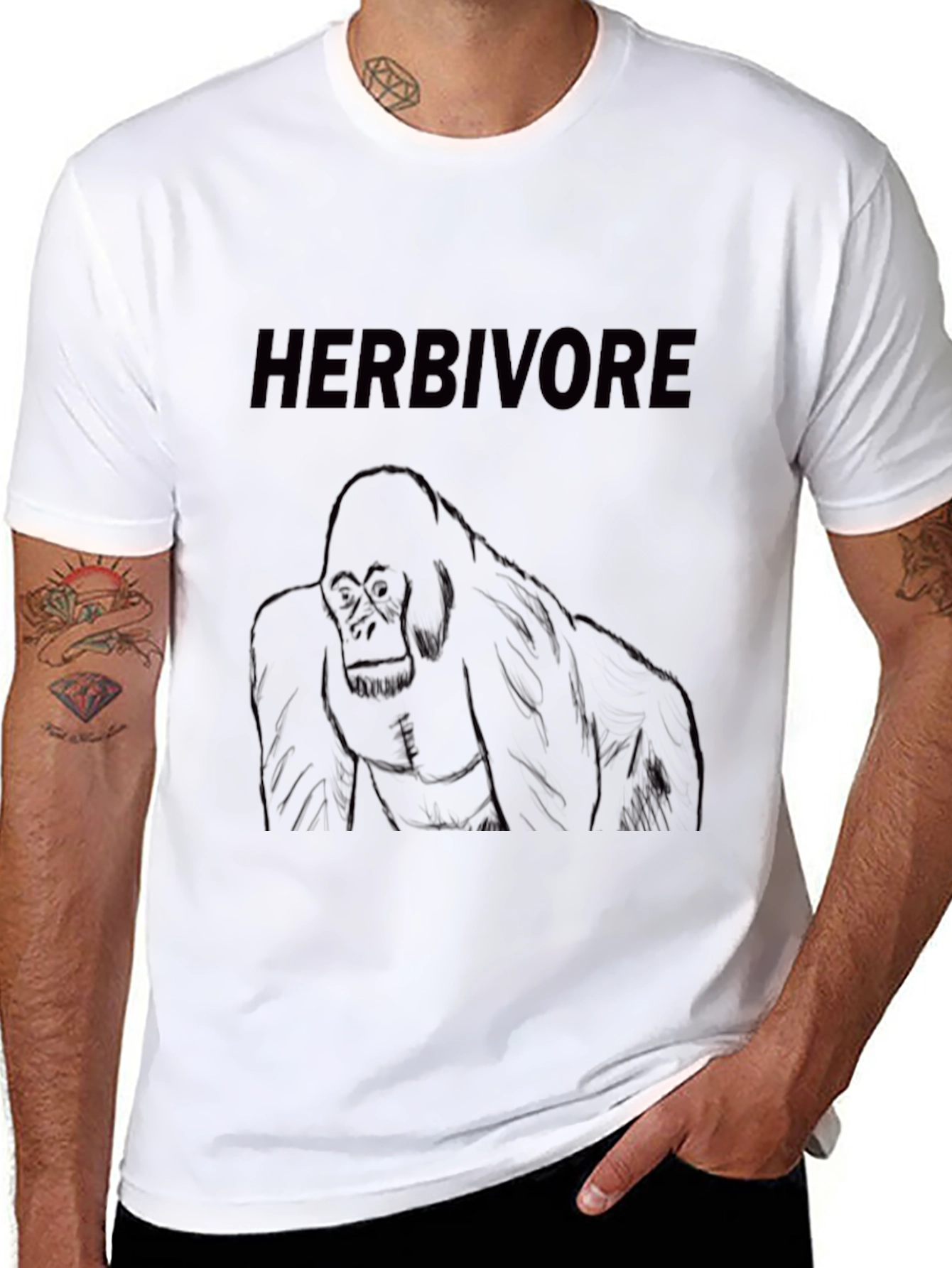 Black Herbivore Gorilla Graphic T-Shirt view 8