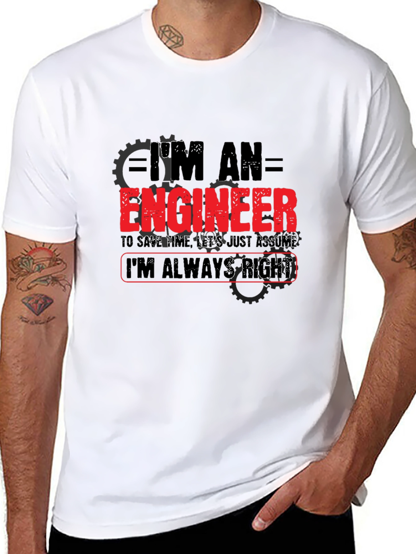 Black I'm An Engineer T-Shirt - Always Right Humor Tee view 8