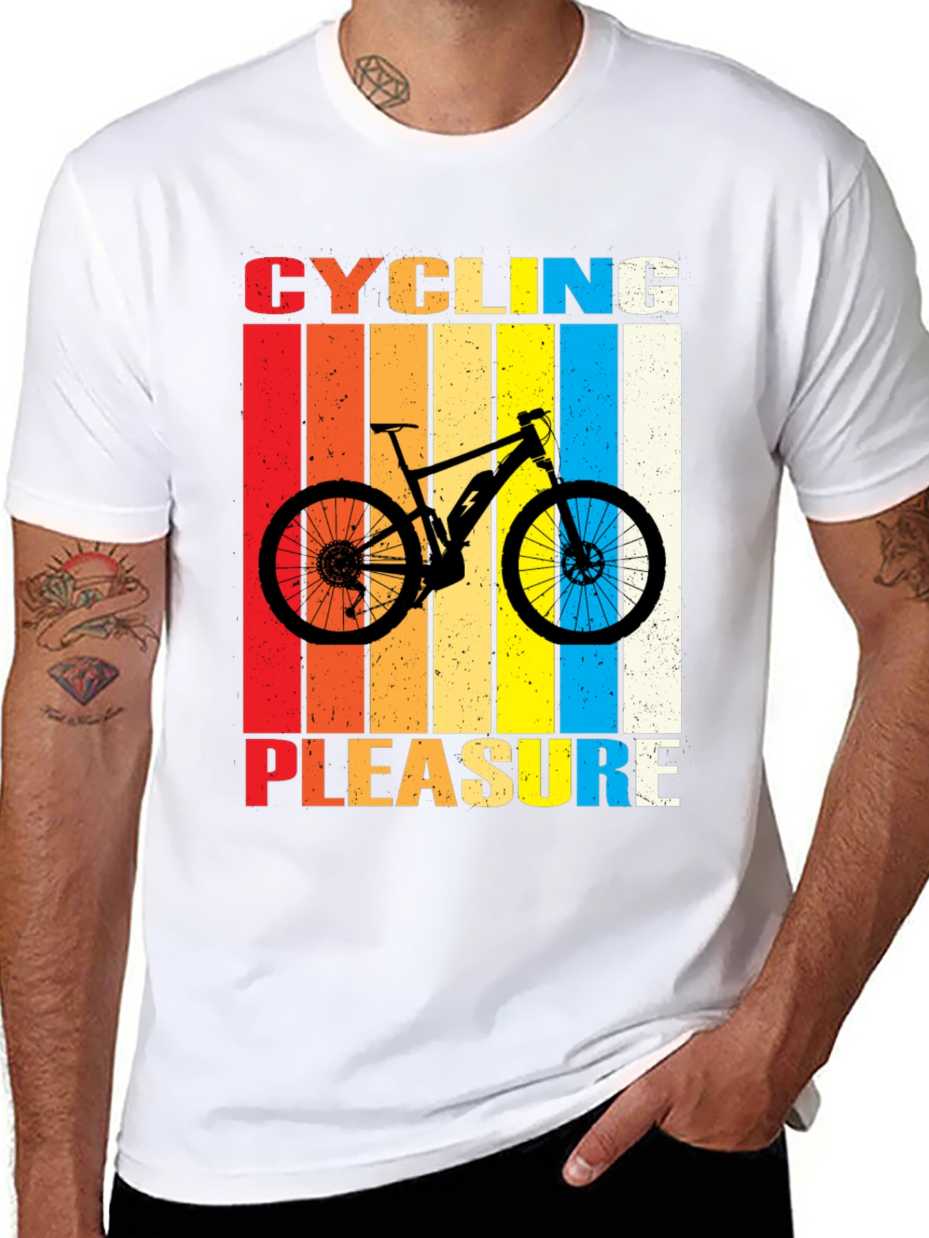 Black Cycling Pleasure Graphic T-Shirt view 8