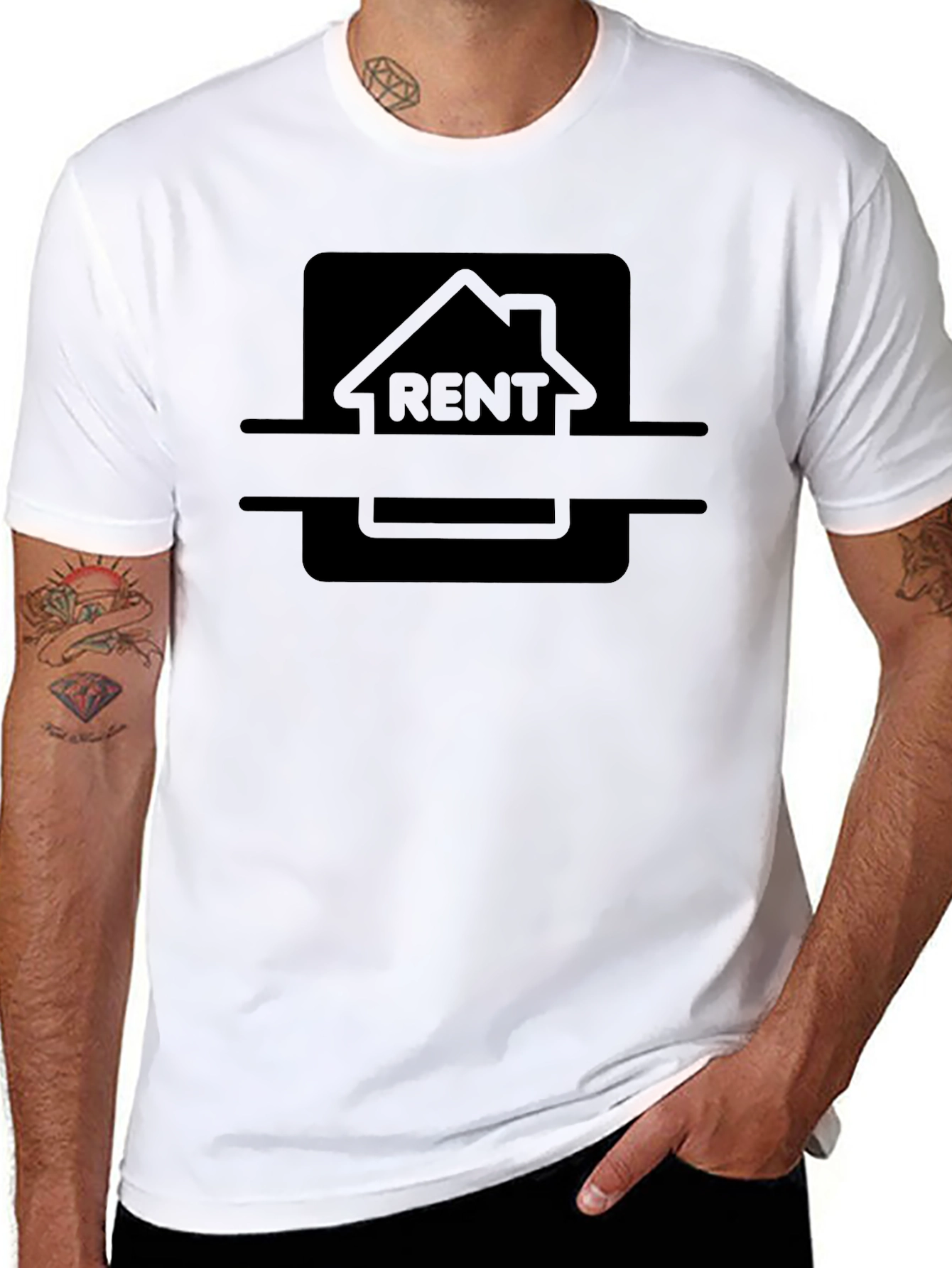Rent House Graphic Black T-Shirt - 8