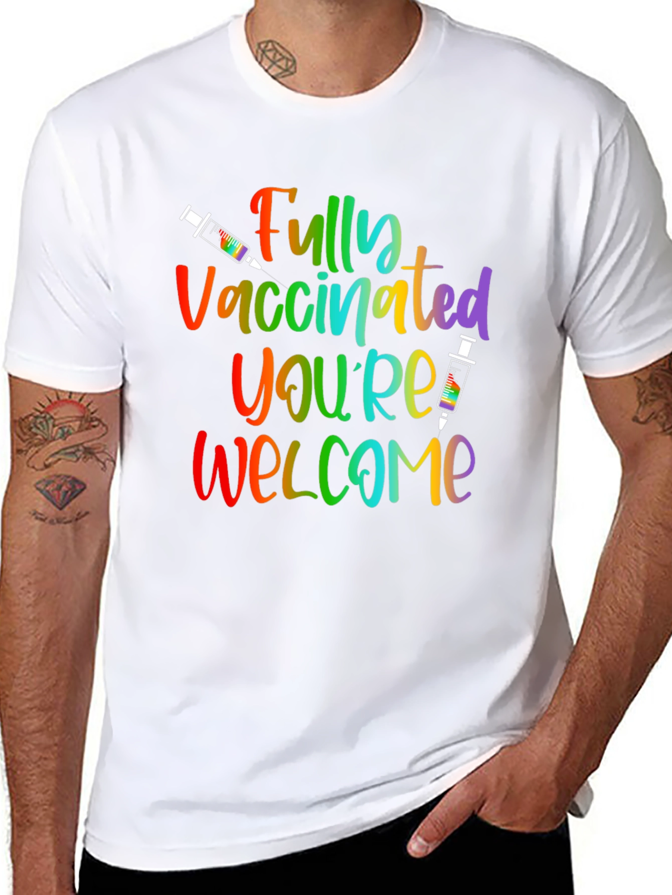 Black Fully Vaccinated Pride T-Shirt view 8