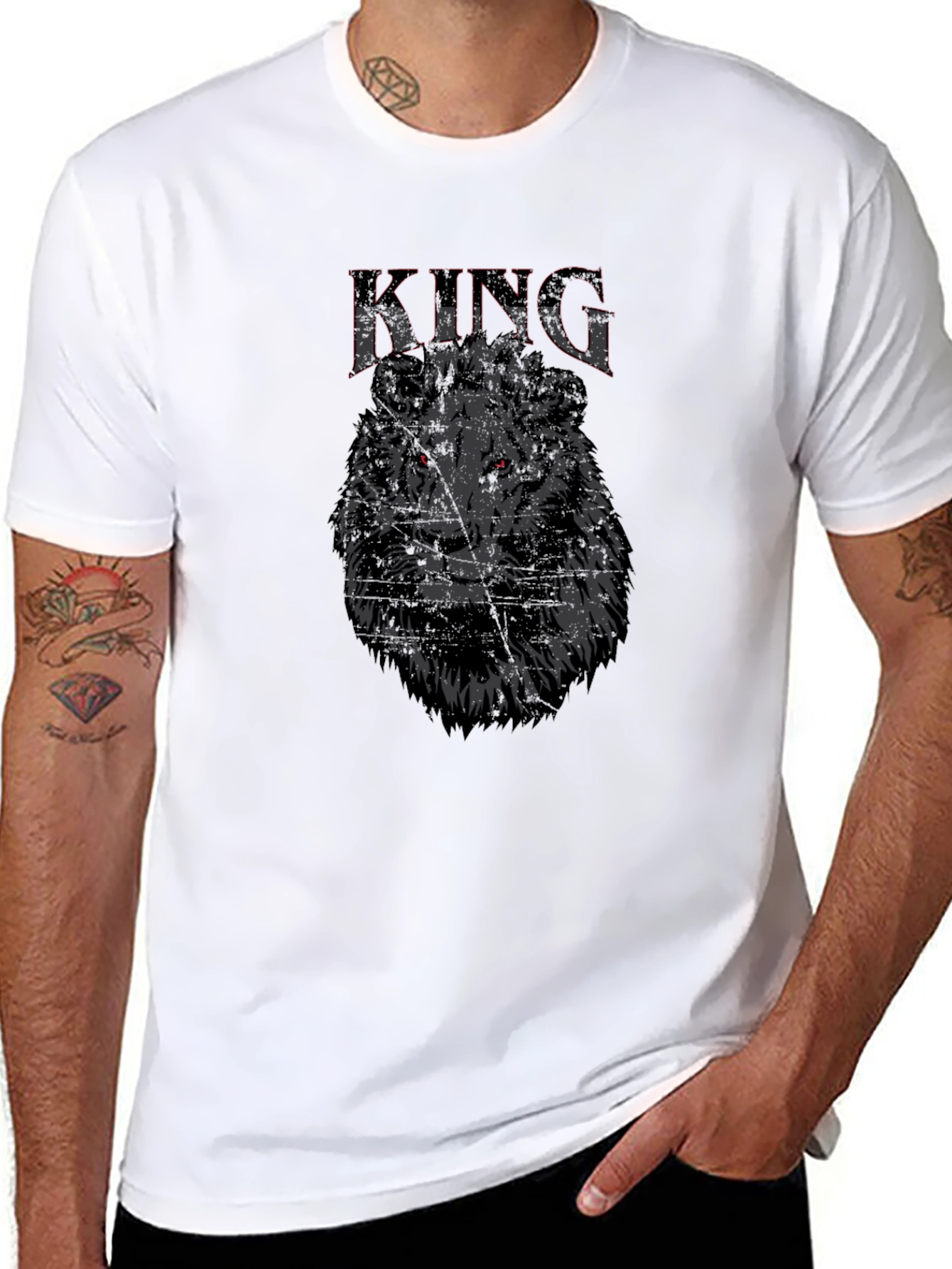 Black Lion King Graphic T-Shirt - Black view 8