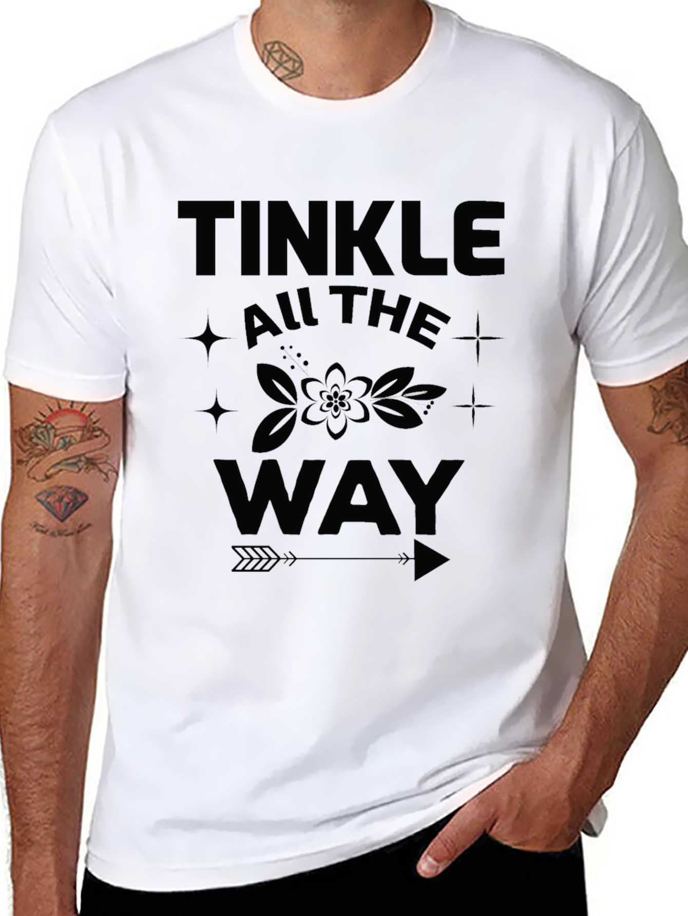 Black Tinkle All the Way Black Graphic Tee view 8