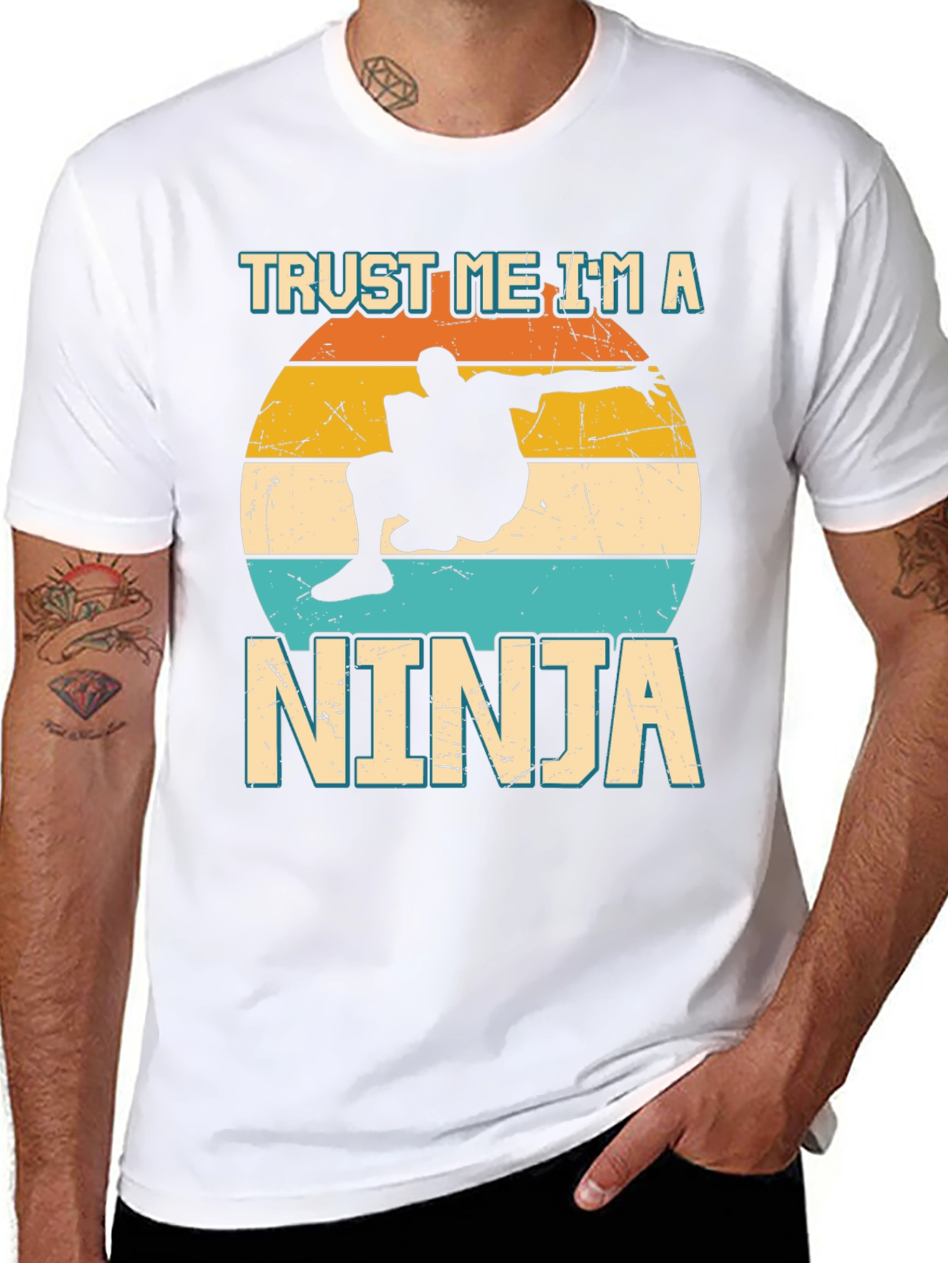 Black Trust Me I'm a Ninja T-Shirt Funny Novelty Tee view 8