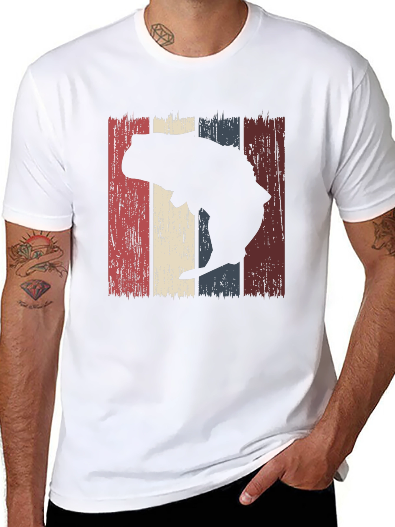 Black Retro Bass Fishing T-Shirt - Vintage Angler Style view 8