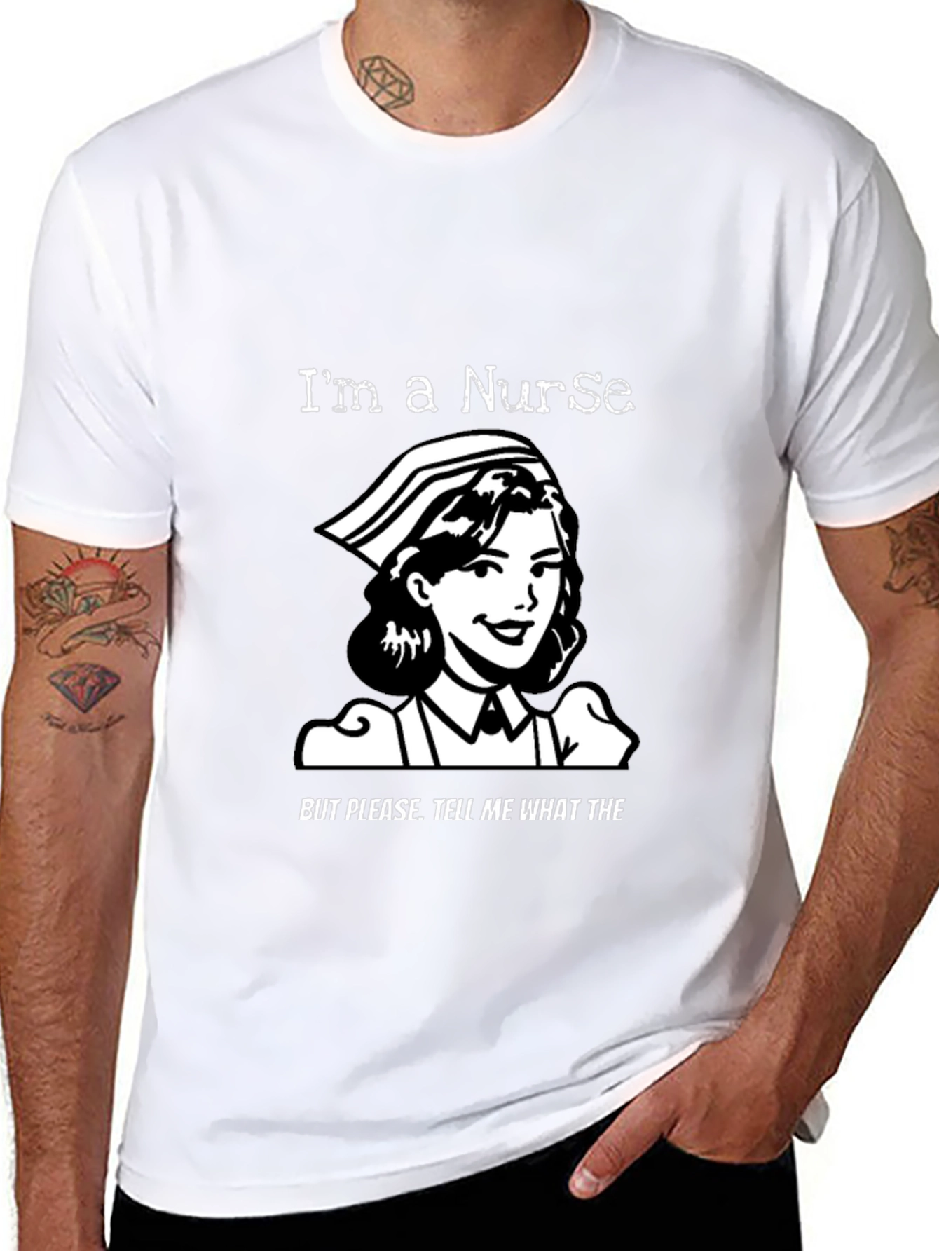 Black Nurse Humor T-Shirt - "I'm a Nurse" Graphic Tee view 8