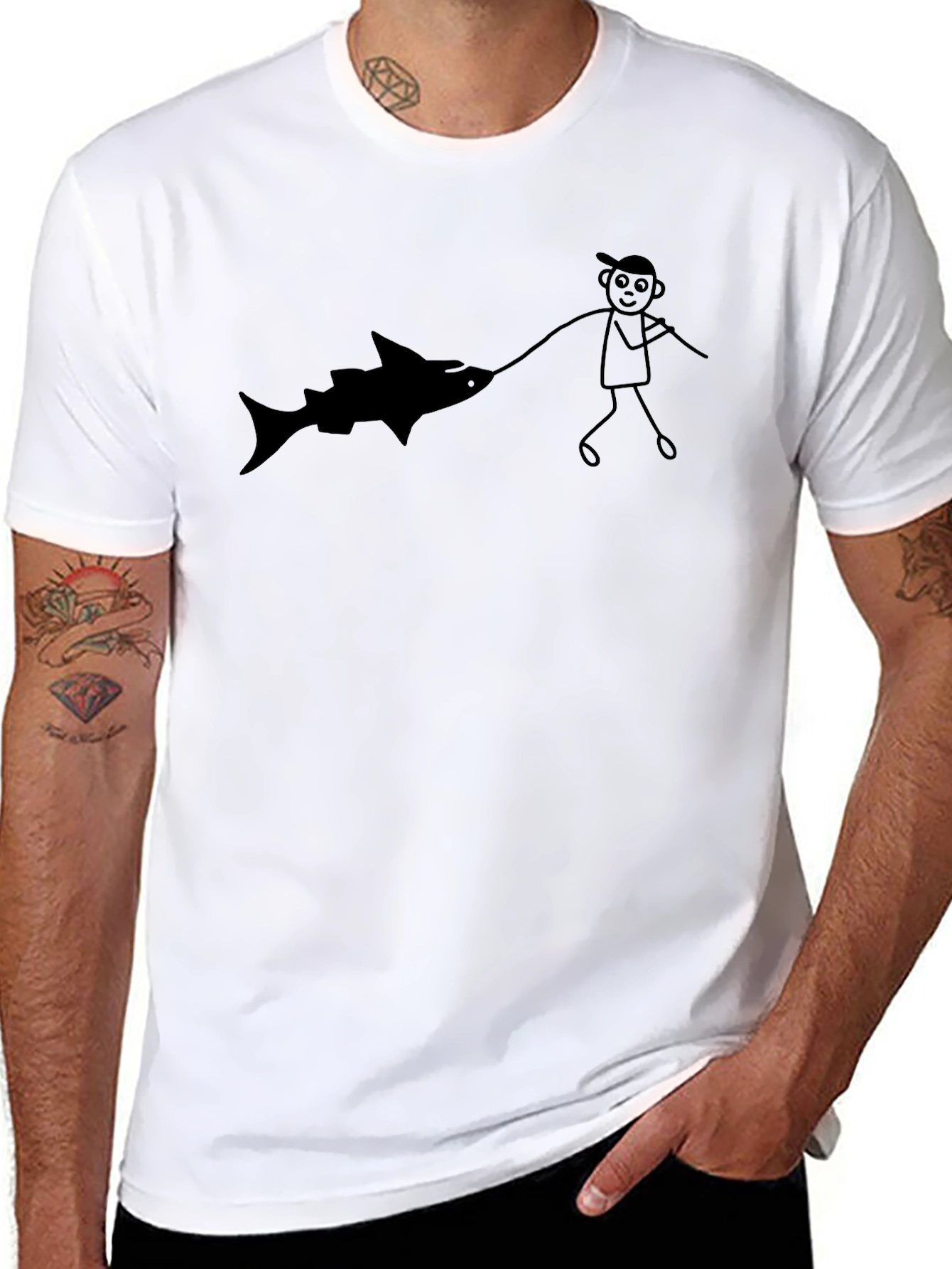 Black Shark Walker Novelty Graphic Tee - Mens view 8