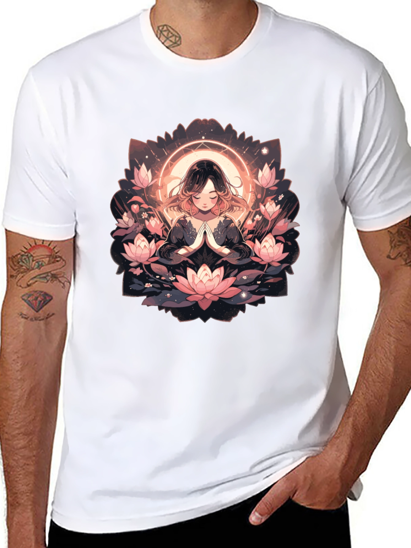 Black Lotus Mandala Graphic Tee - Unisex view 8