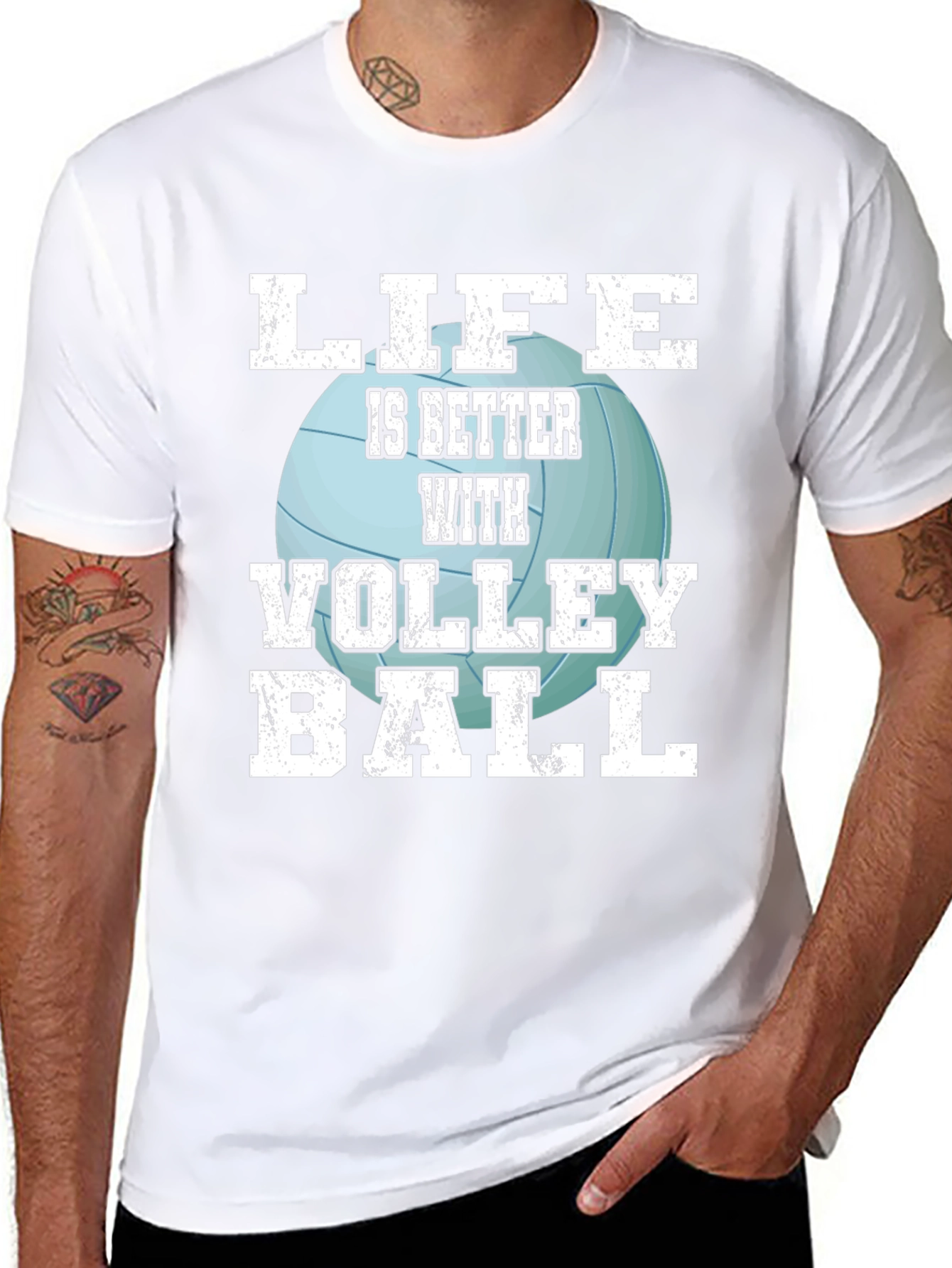 Black Volleyball Life T-Shirt - Sports Fan Tee view 8