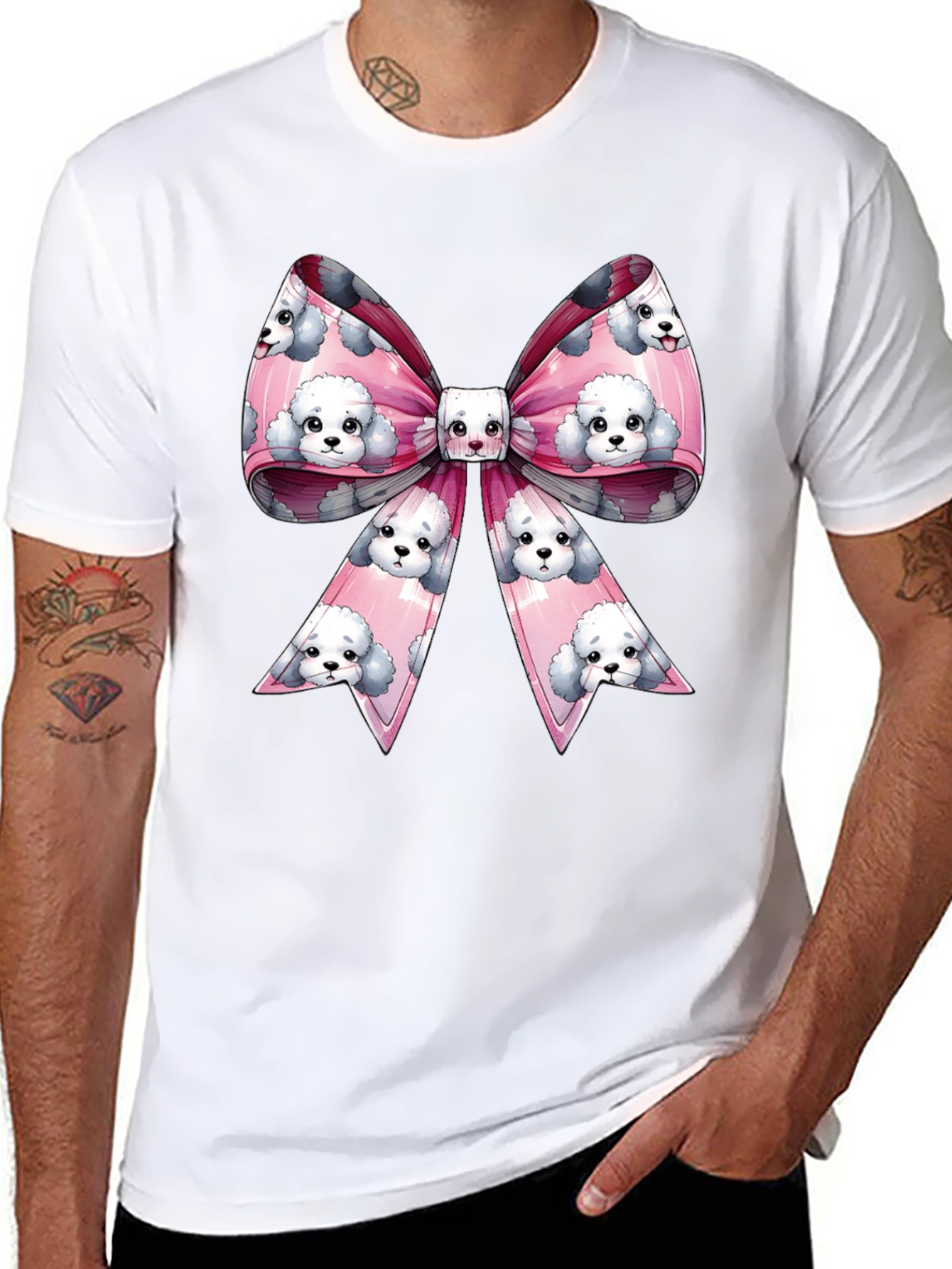 Black Dog Bow T-Shirt: Fun & Trendy Graphic Tee view 8