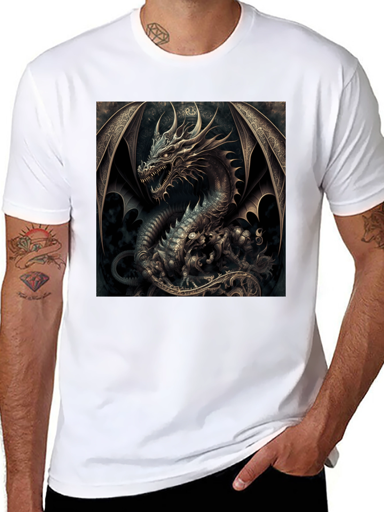 Black Dragon Graphic Black T-Shirt view 8
