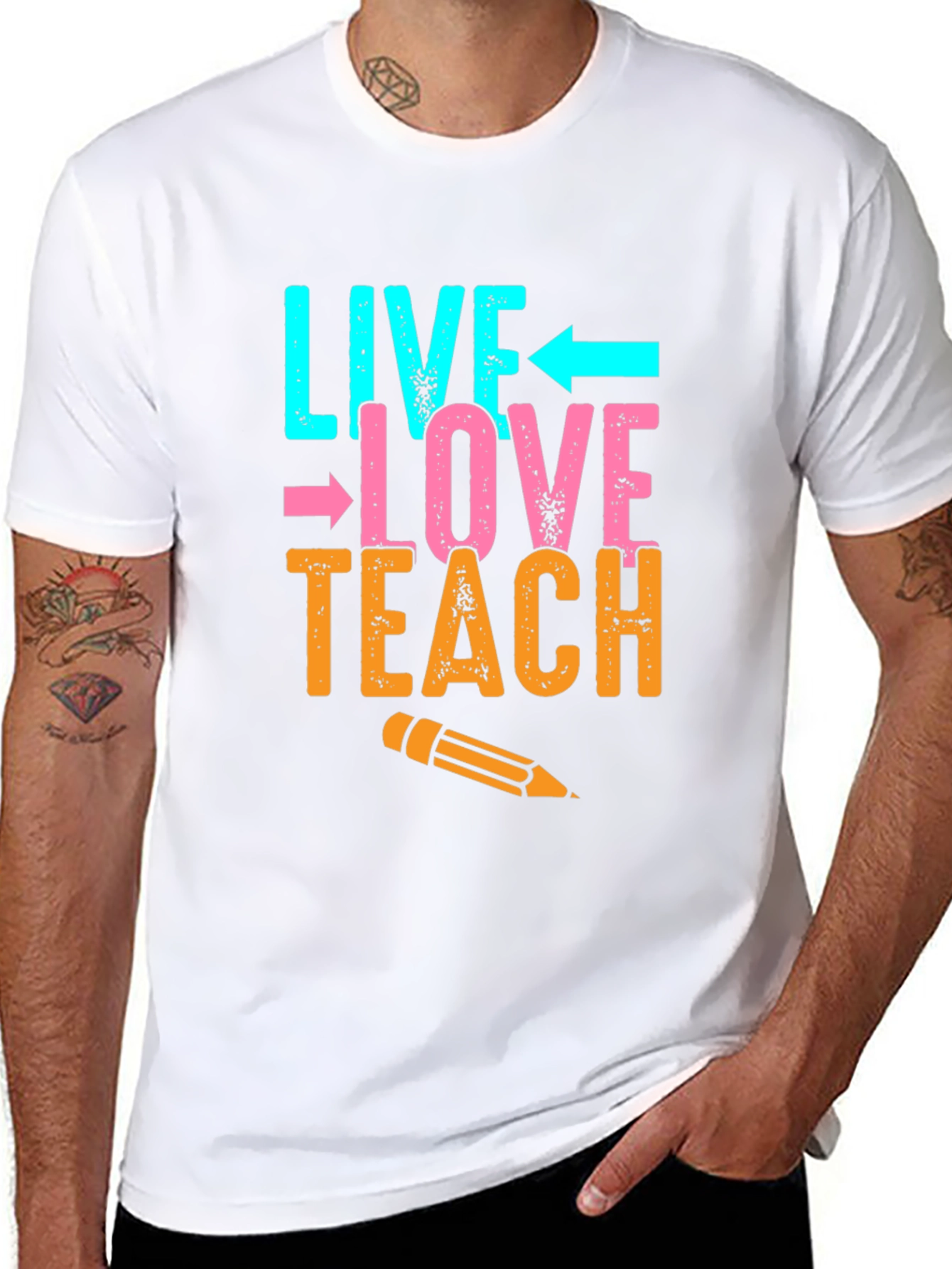 Black Live Love Teach T-Shirt - Teacher Appreciation Gift view 8