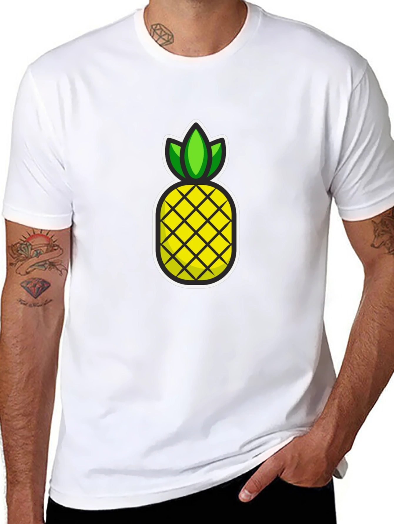Black Pineapple Graphic T-Shirt - Casual Black Tee view 8