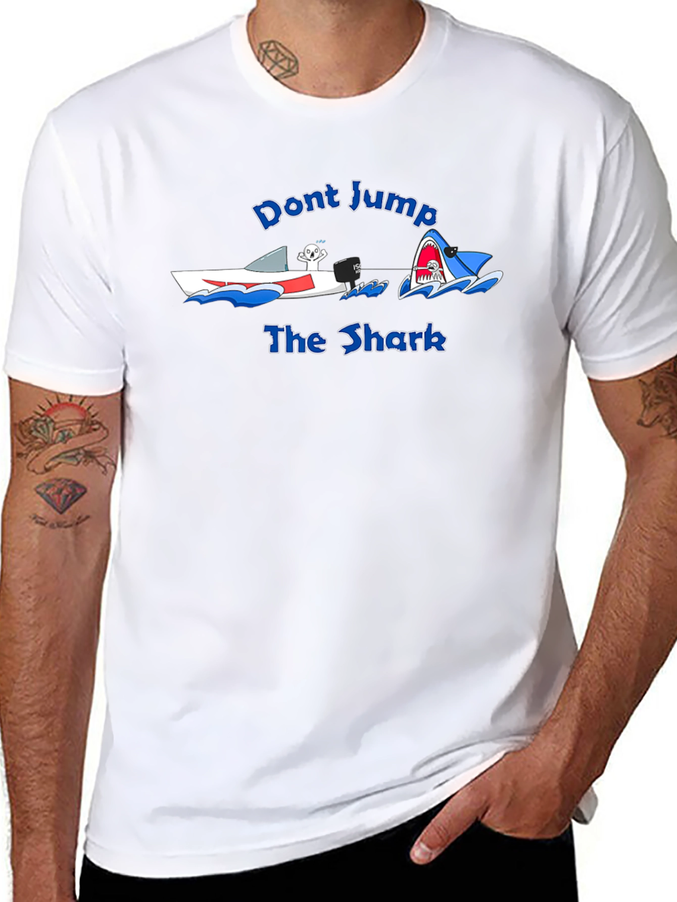 Black Don't Jump the Shark Graphic T-Shirt view 8