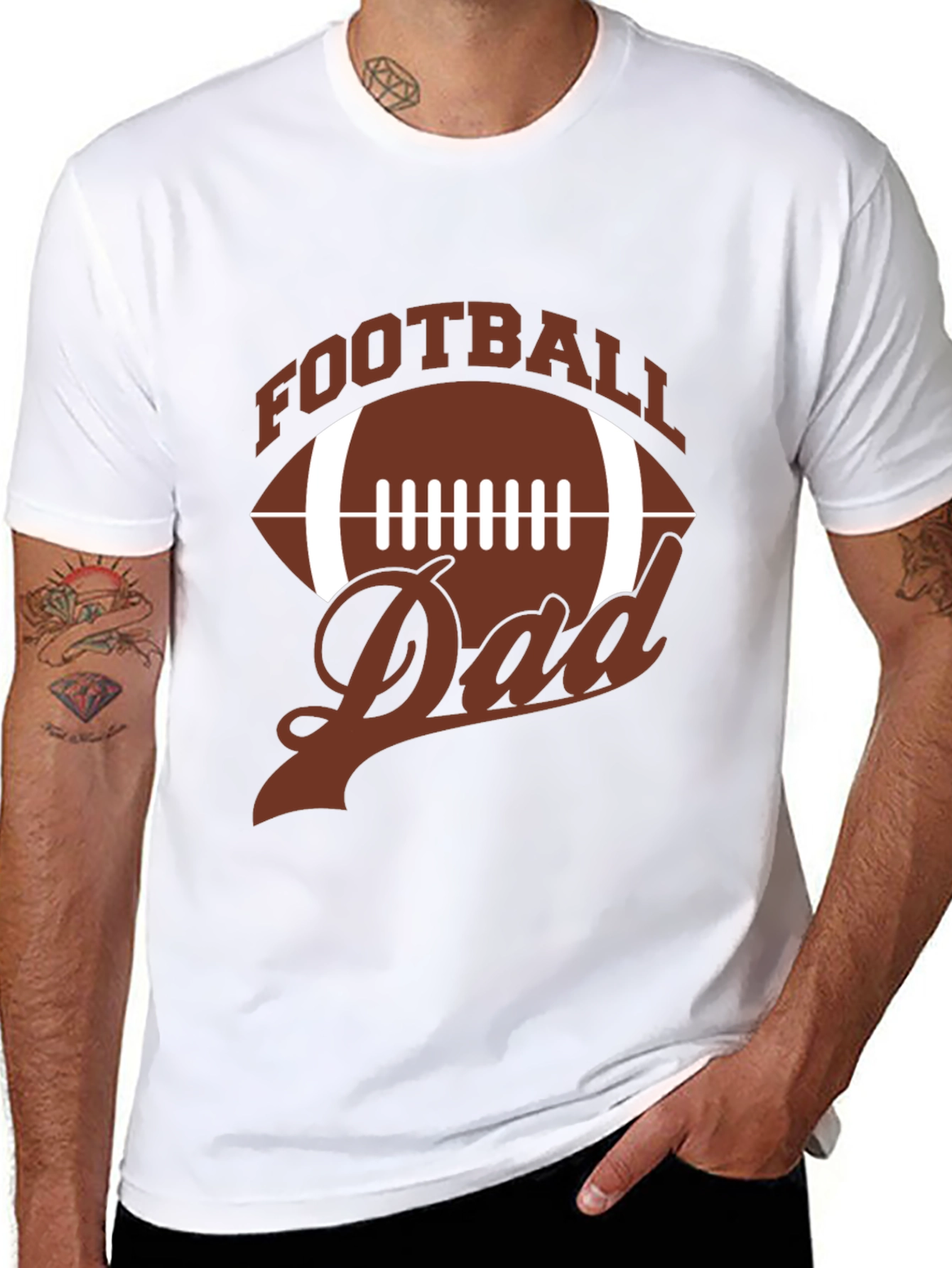 Black Football Dad T-Shirt - Perfect for Game Day view 8