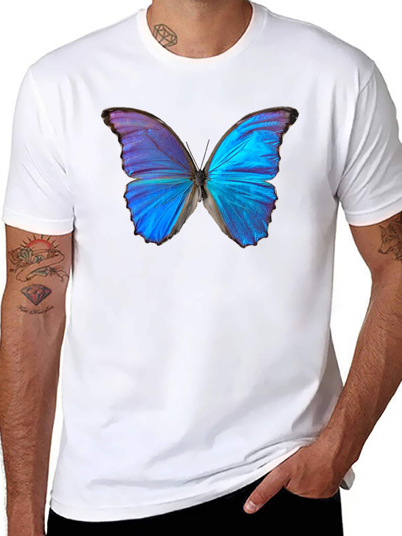Black Butterfly Graphic Black T-Shirt view 8