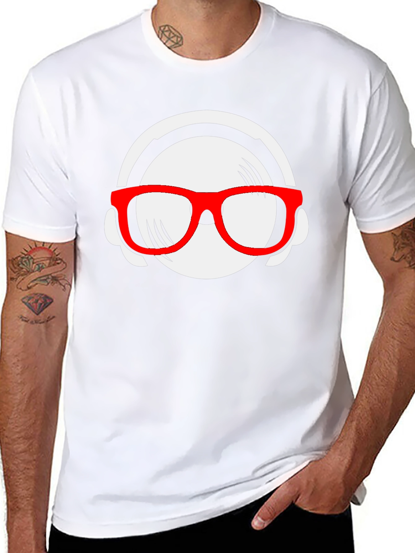 Black DJ Nerd Tee: Cool Graphic T-Shirt view 8