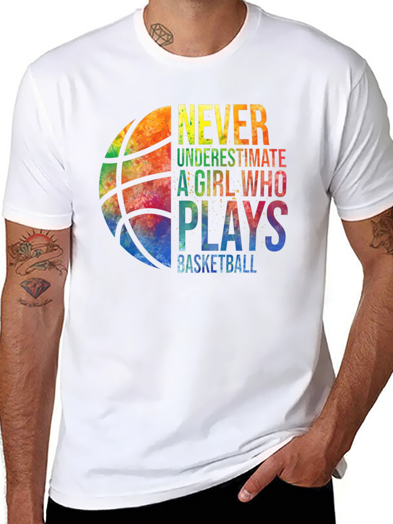 Black Basketball Girl T-Shirt - Never Underestimate view 8
