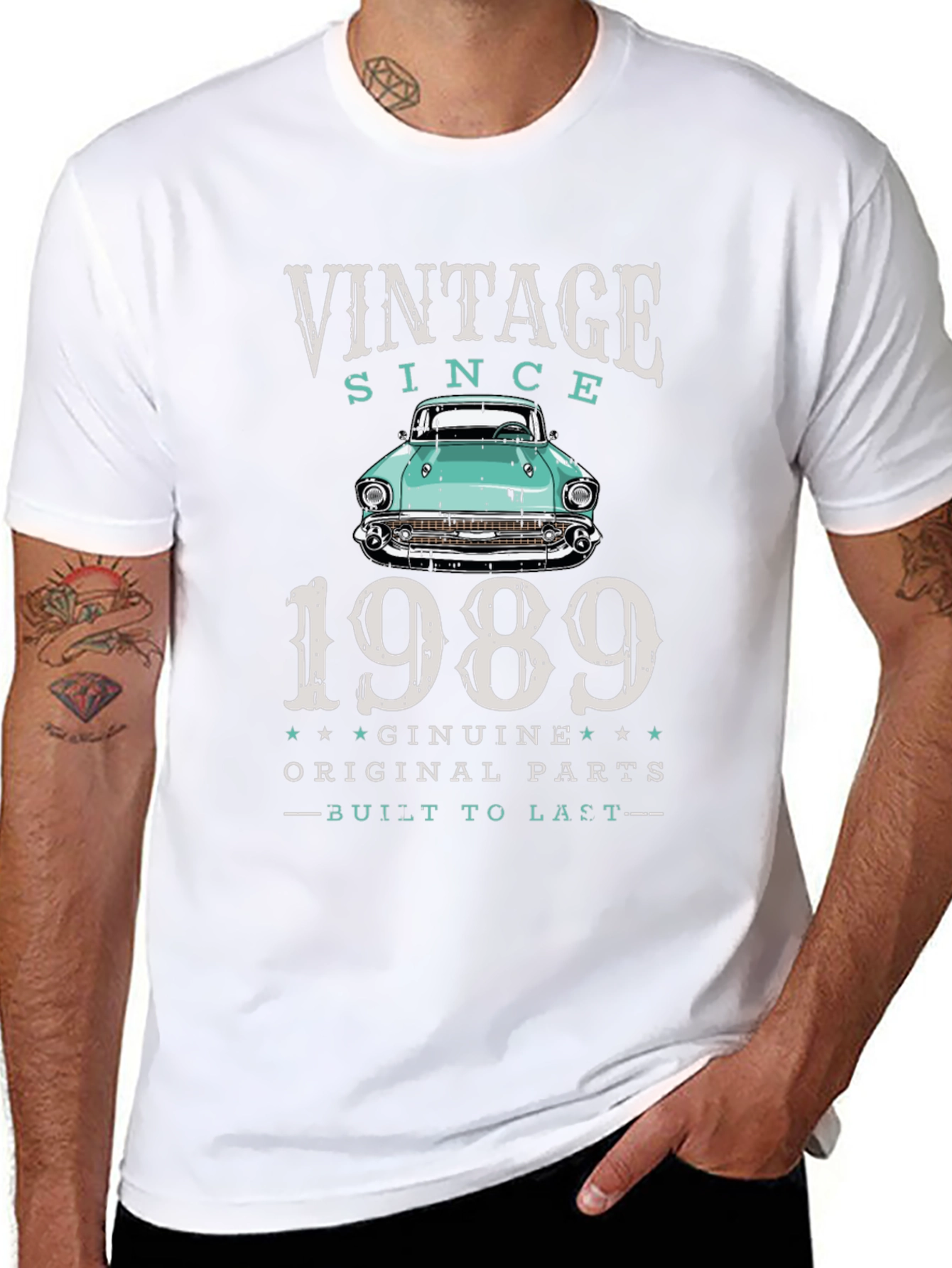 Black Vintage Since 1989 Car T-Shirt view 8