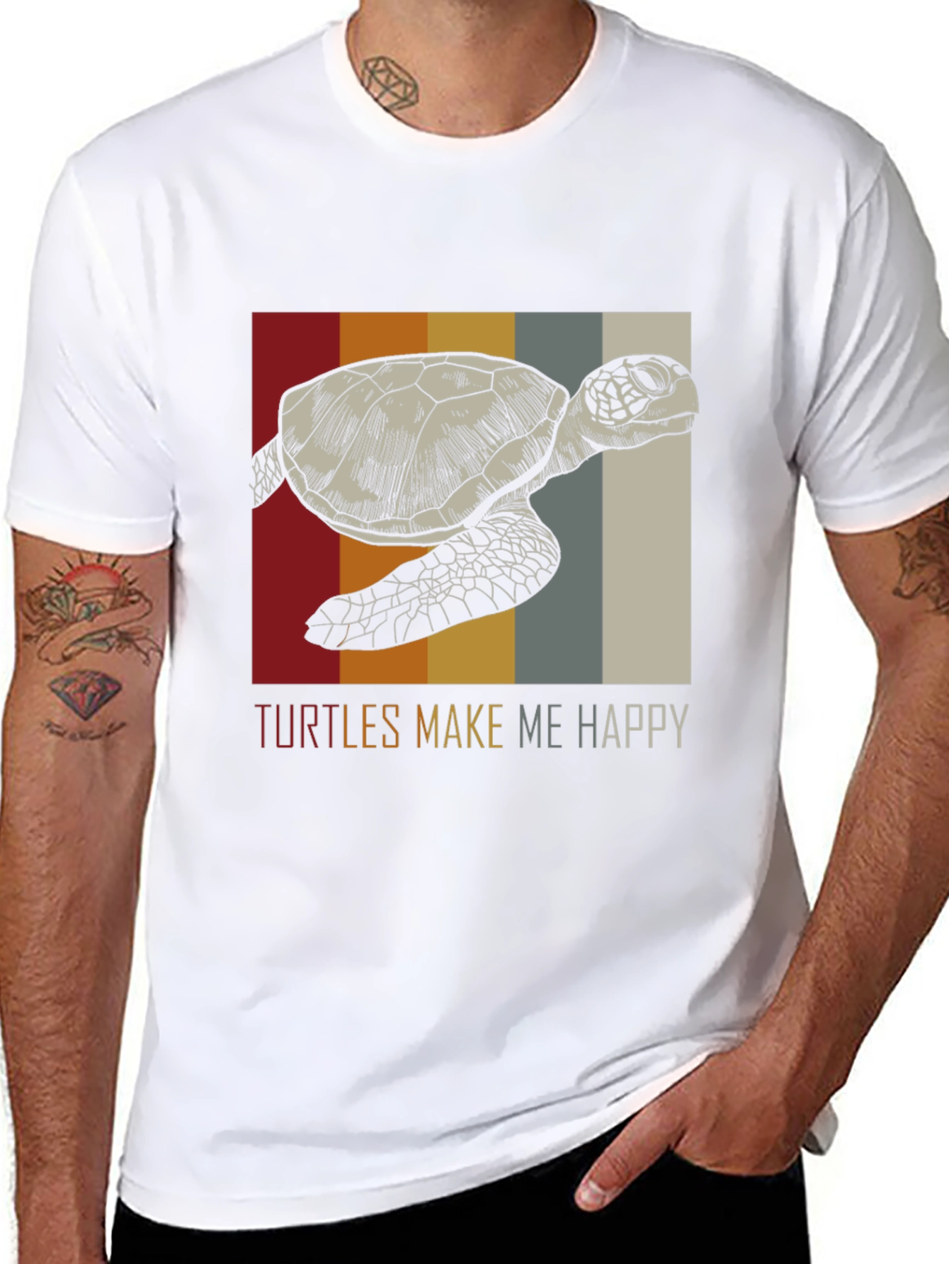 Black Turtles Make Me Happy Graphic Tee view 8