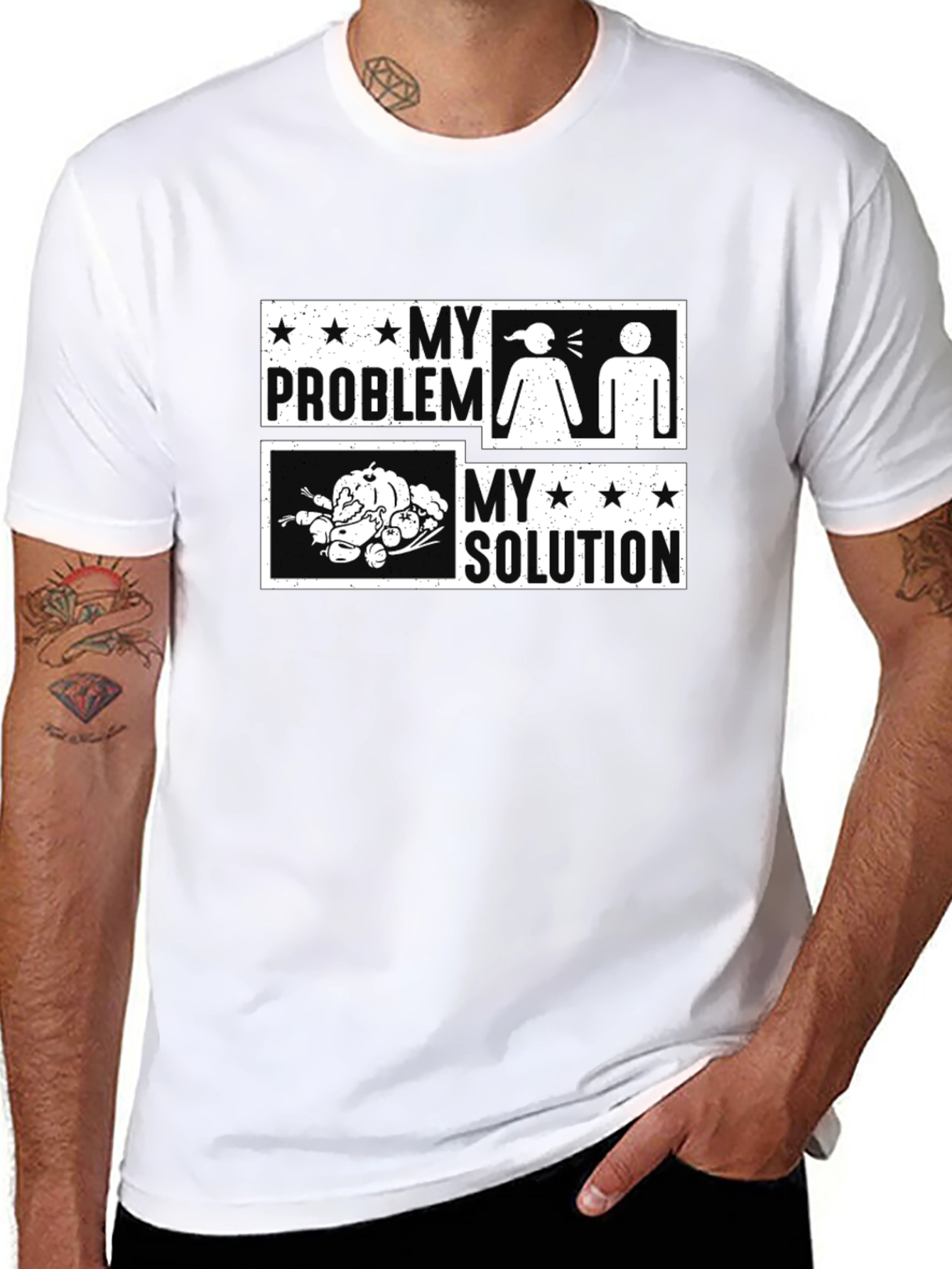 Funny Thanksgiving T-Shirt: My Problem, My Solution - 8