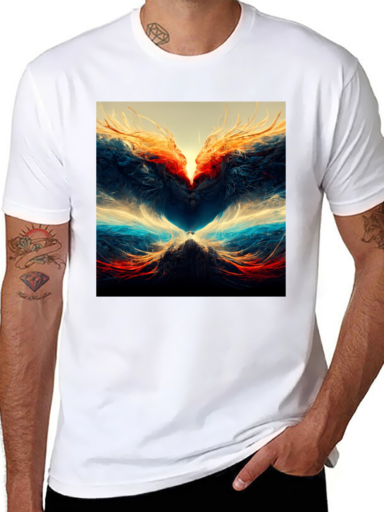 Abstract Art Graphic Print Tee - Black - 8