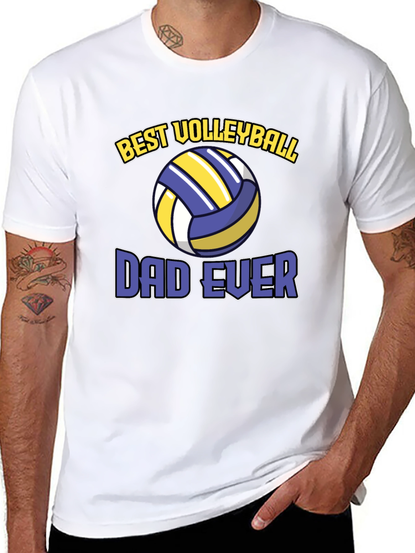 Black Best Volleyball Dad Ever T-Shirt view 8